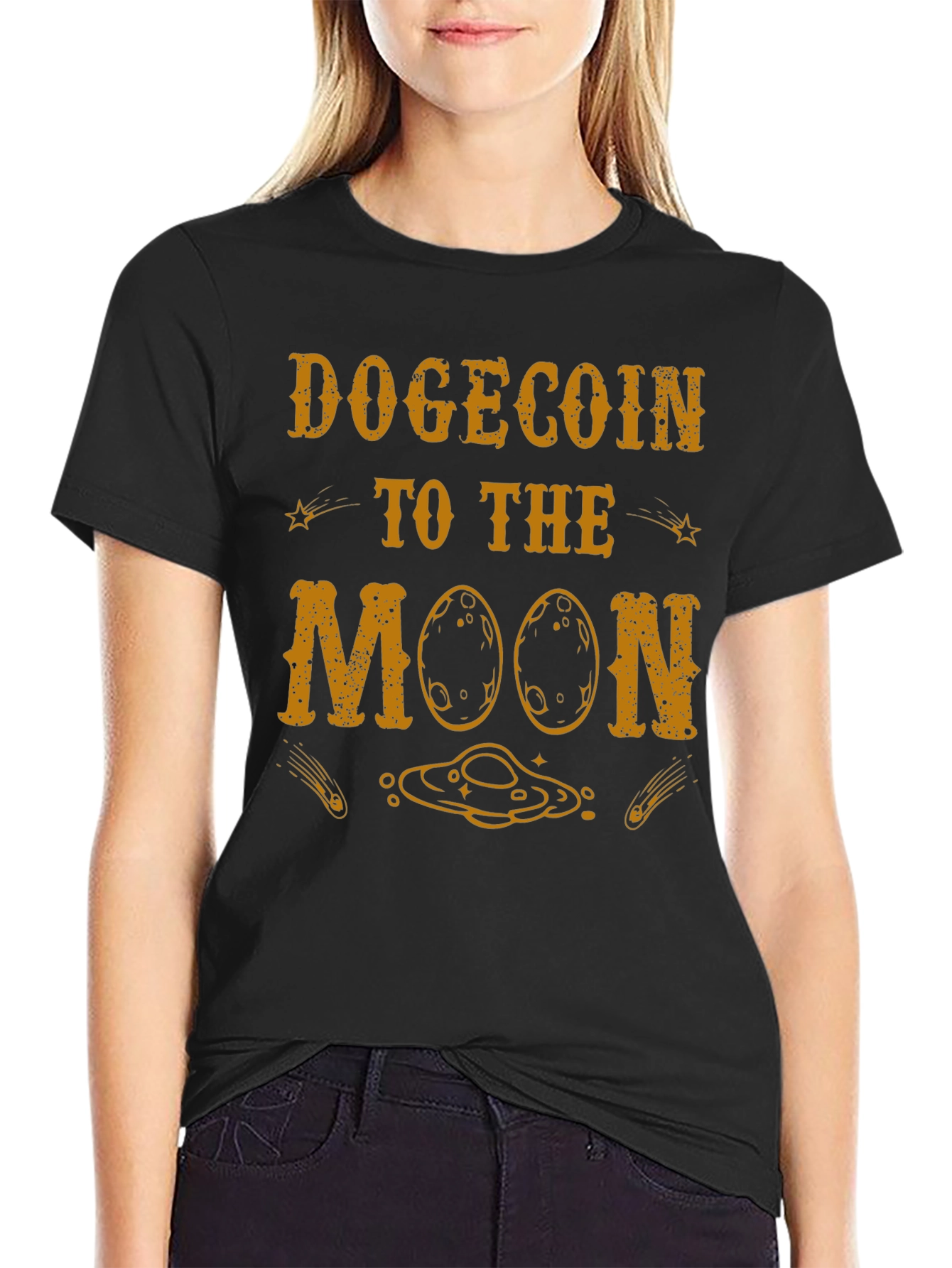 Dogecoin to the Moon Graphic Tee