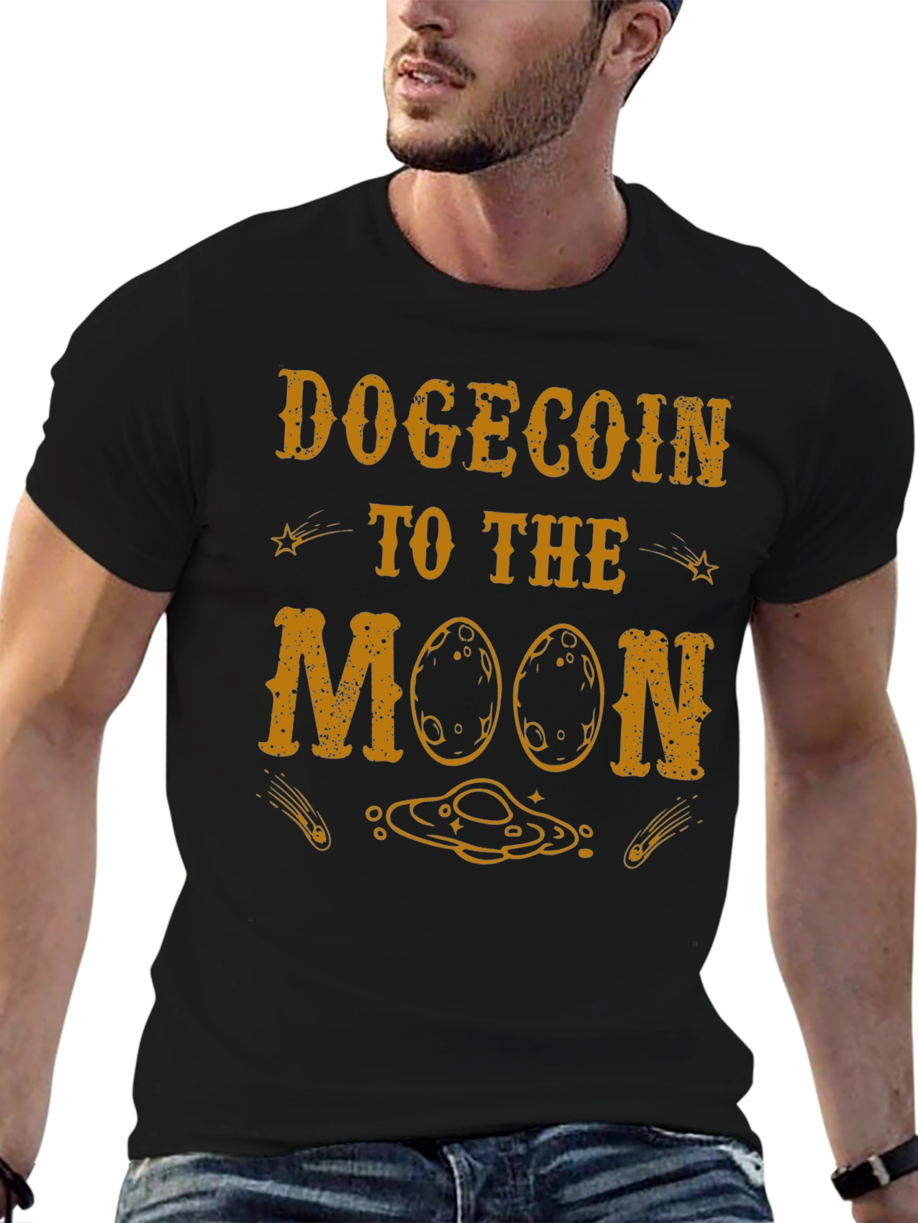 Dogecoin to the Moon Graphic Tee