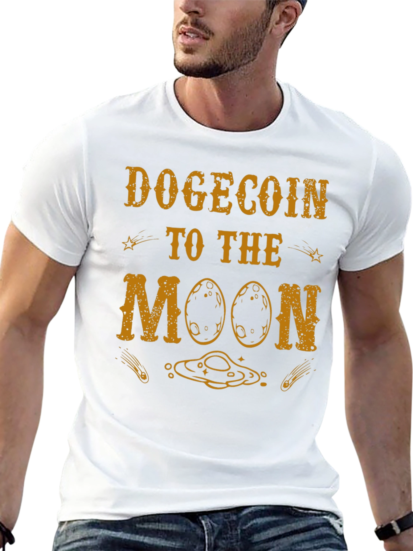 Dogecoin to the Moon Graphic Tee