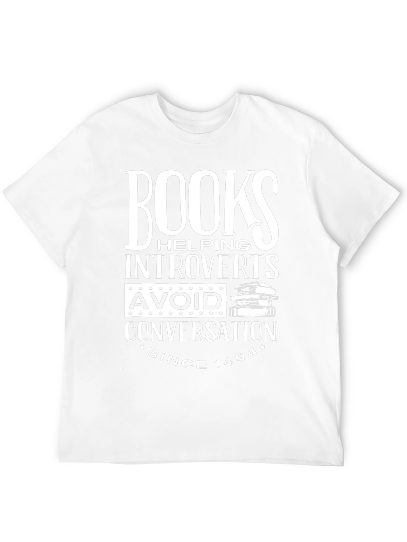 Books Introverts T-Shirt Avoid Conversation Since 1454