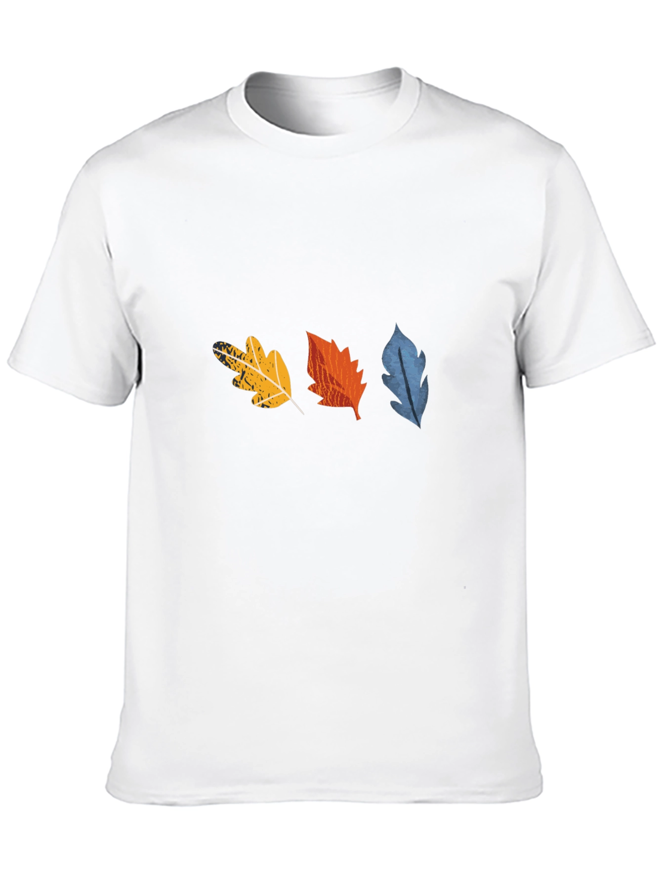 Fall Leaves Graphic Tee - Black Cotton Casual Shirt