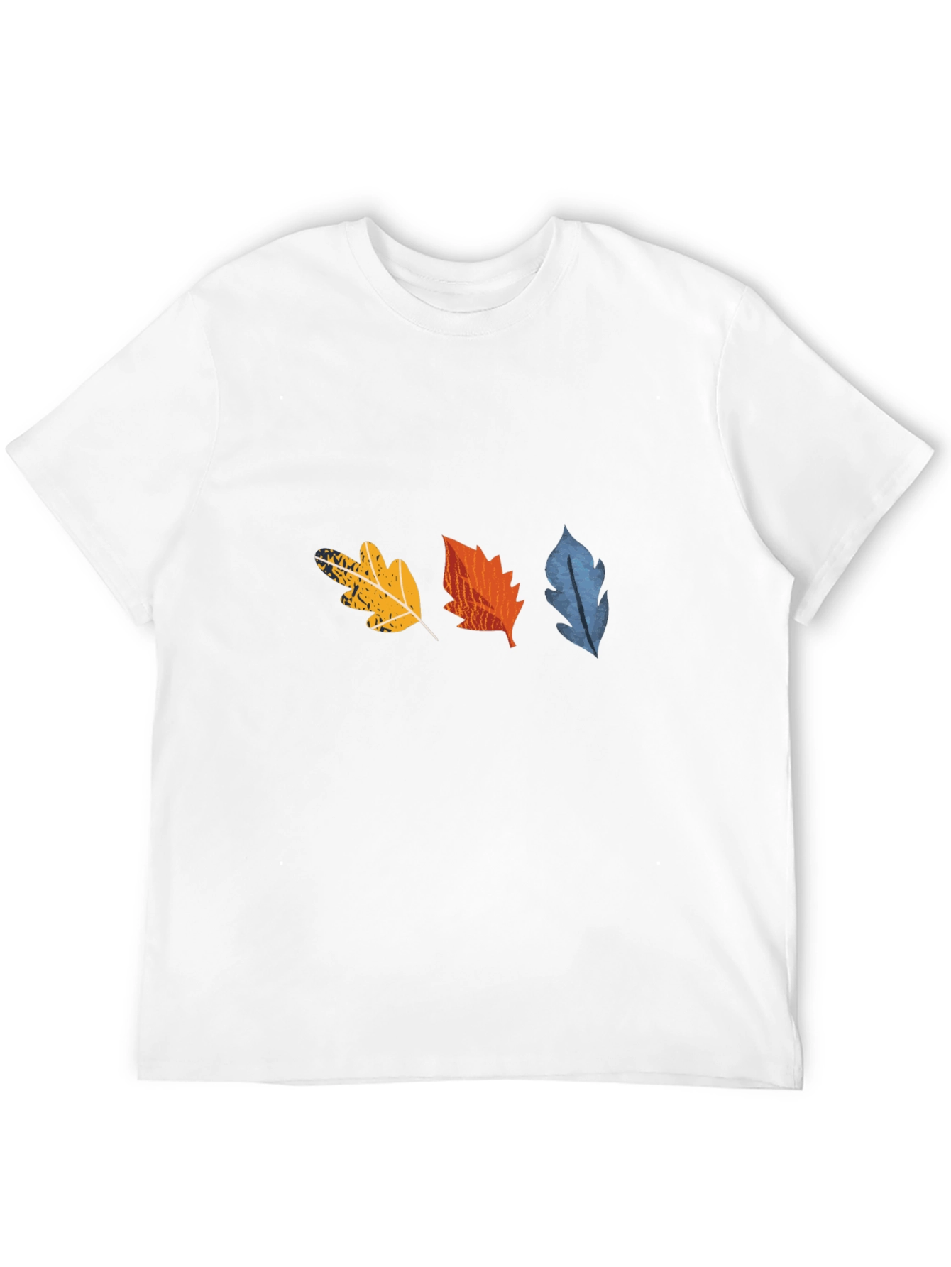Fall Leaves Graphic Tee - Black Cotton Casual Shirt