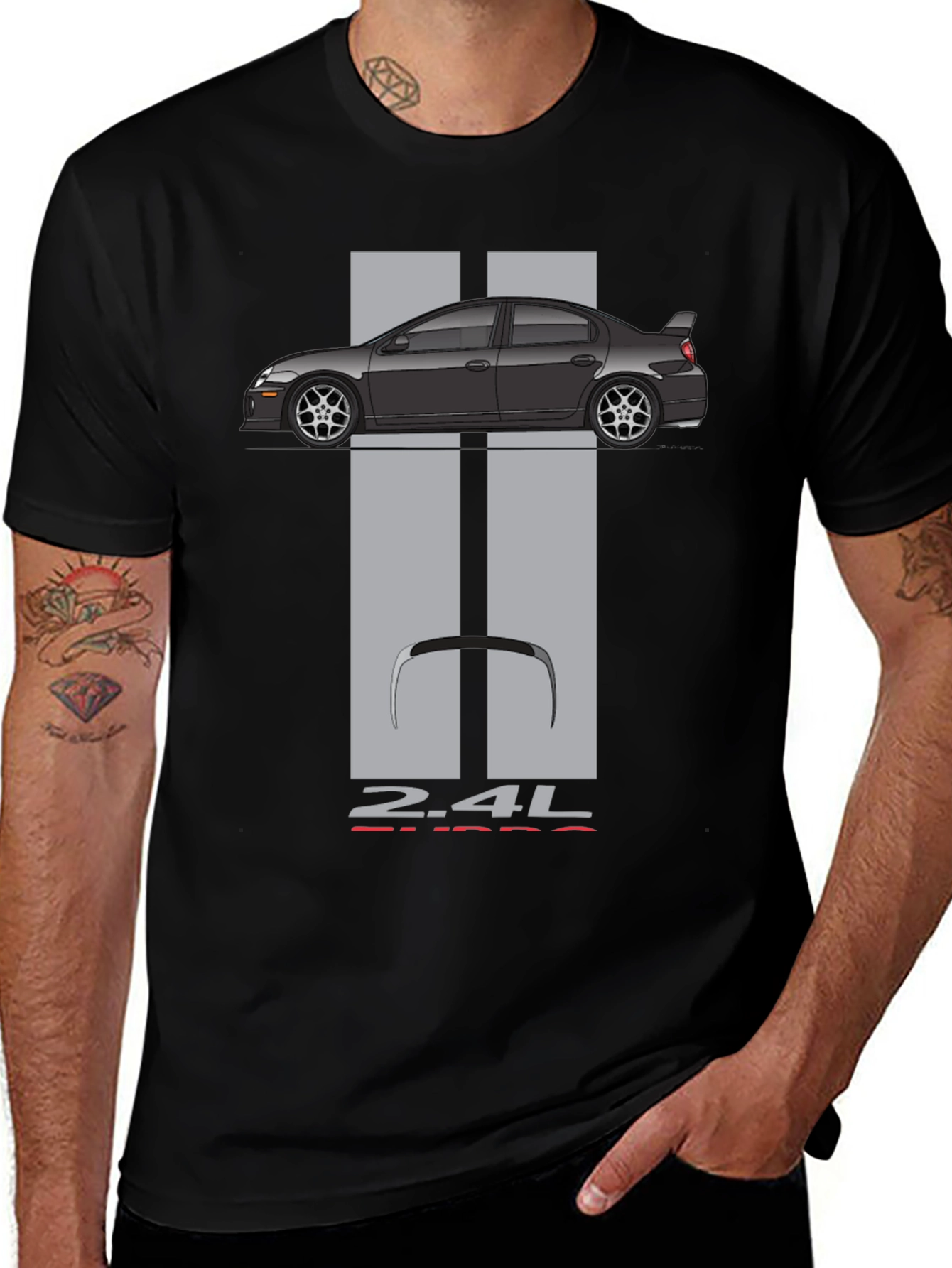 2.4L Turbo Car Graphic Tee - Automotive Enthusiast