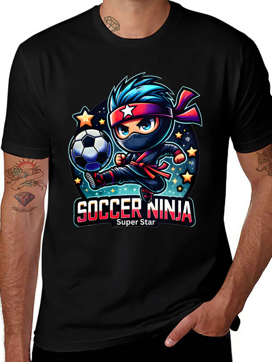 Soccer Ninja T-Shirt - Super Star Cartoon Design