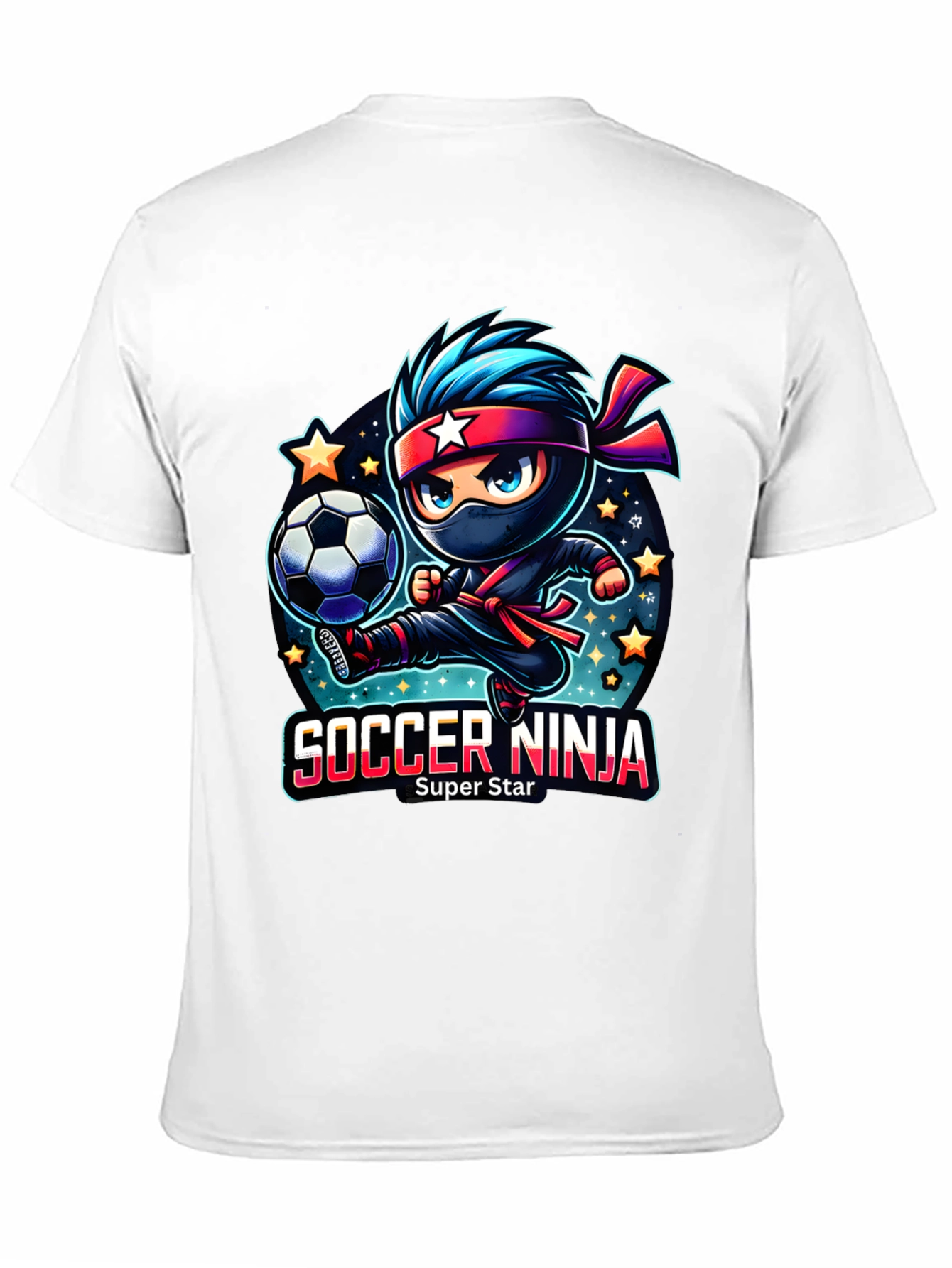 Soccer Ninja T-Shirt - Super Star Cartoon Design