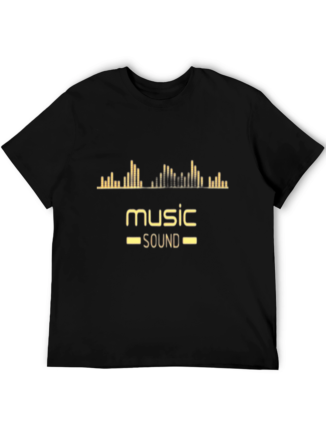 Music Sound Graphic Print Black T-Shirt