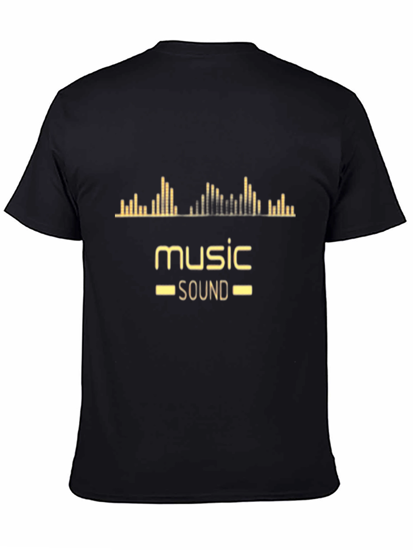 Music Sound Graphic Print Black T-Shirt