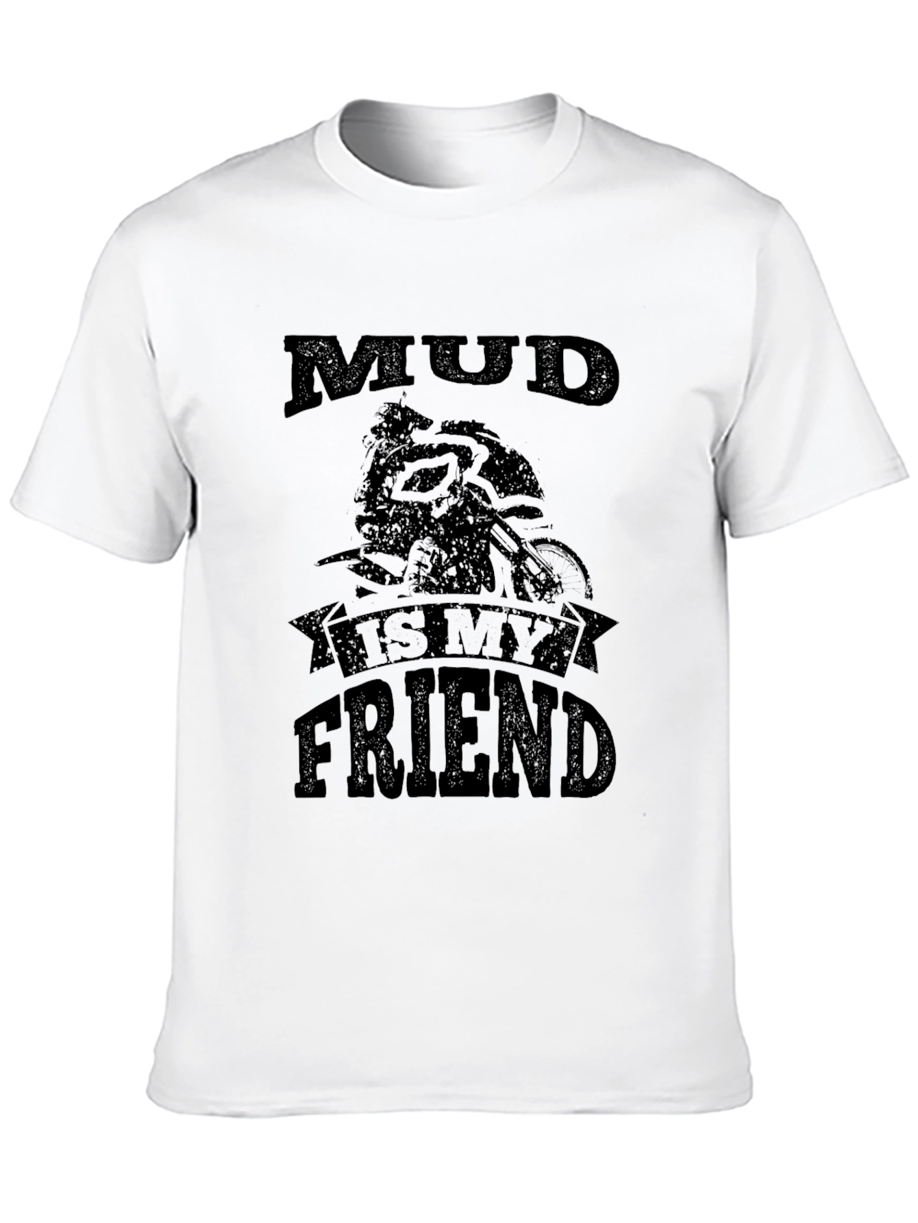 Mud Is My Friend Dirt Bike Black Graphic Tee