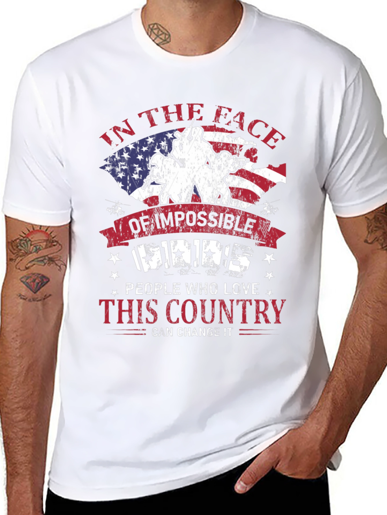 Patriotic T-Shirt: Impossible Odds American Pride