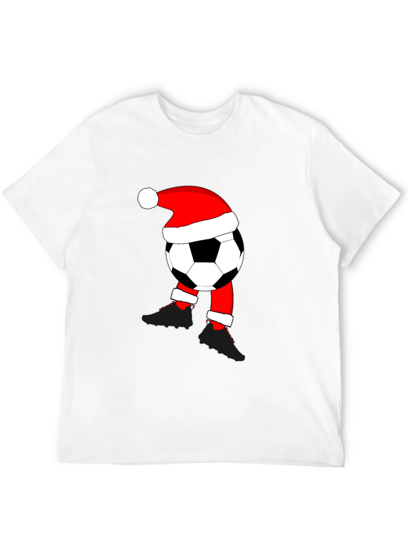 Soccer Ball Santa Hat Christmas T-Shirt