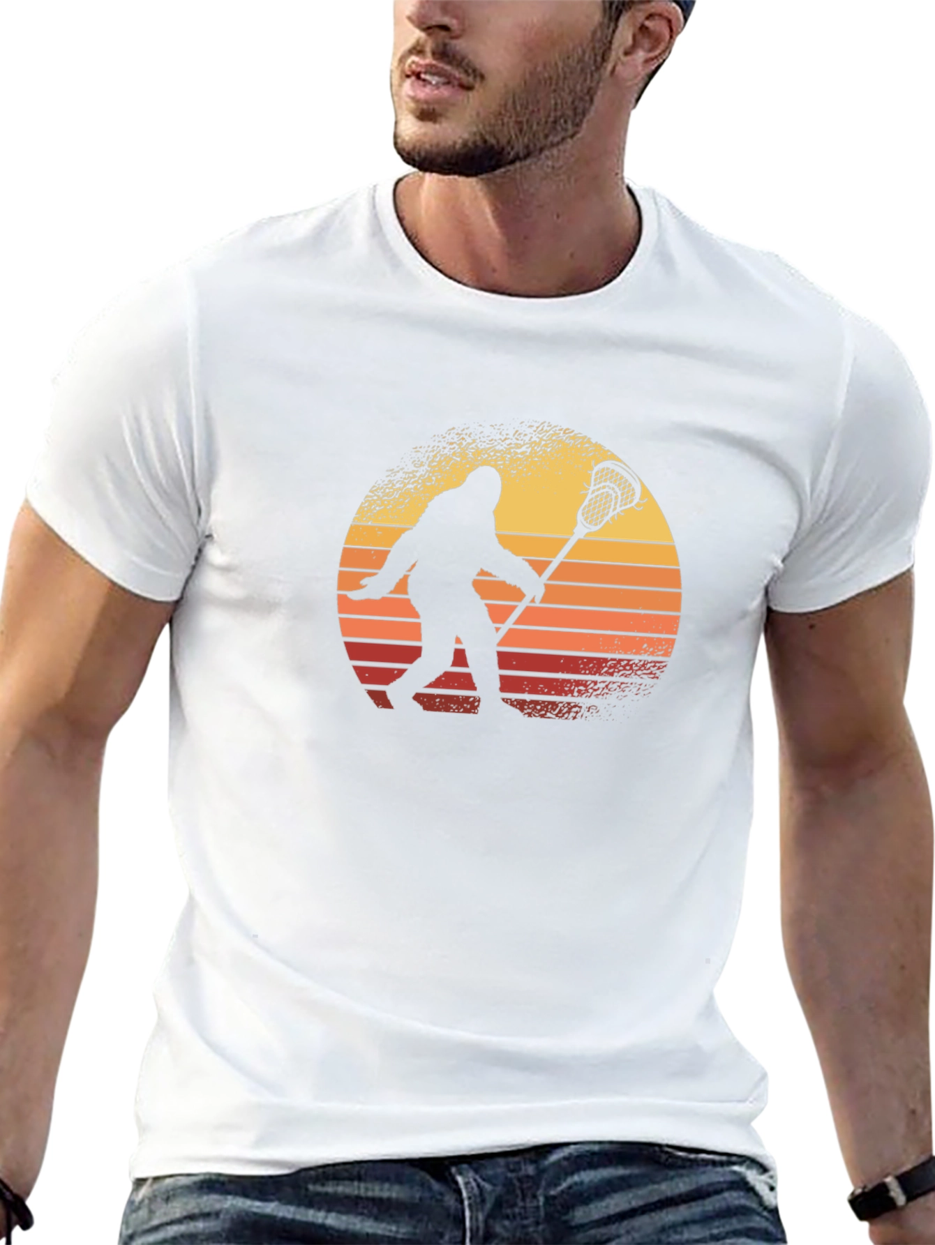 Bigfoot Lacrosse Sunset Graphic T-Shirt