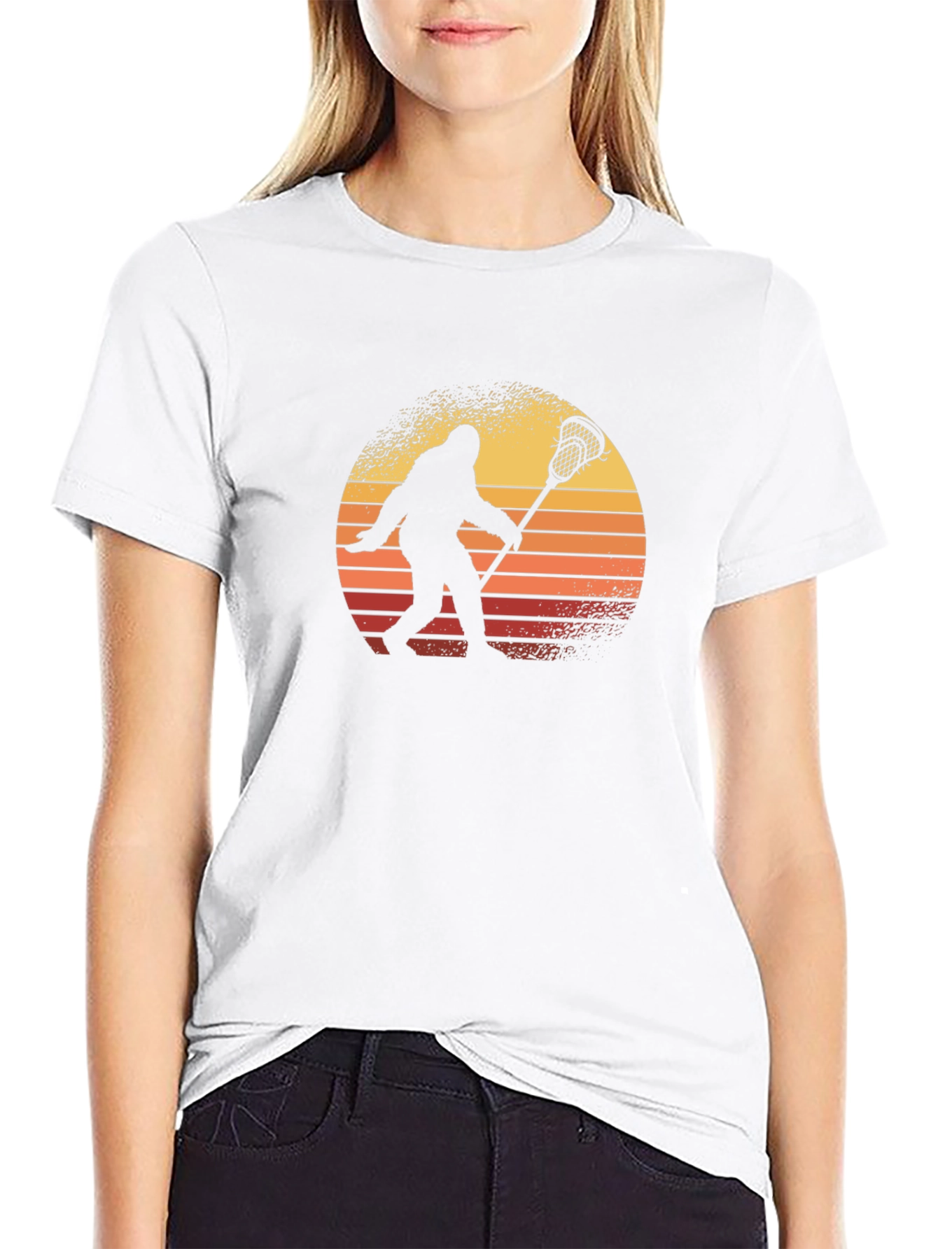 Bigfoot Lacrosse Sunset Graphic T-Shirt