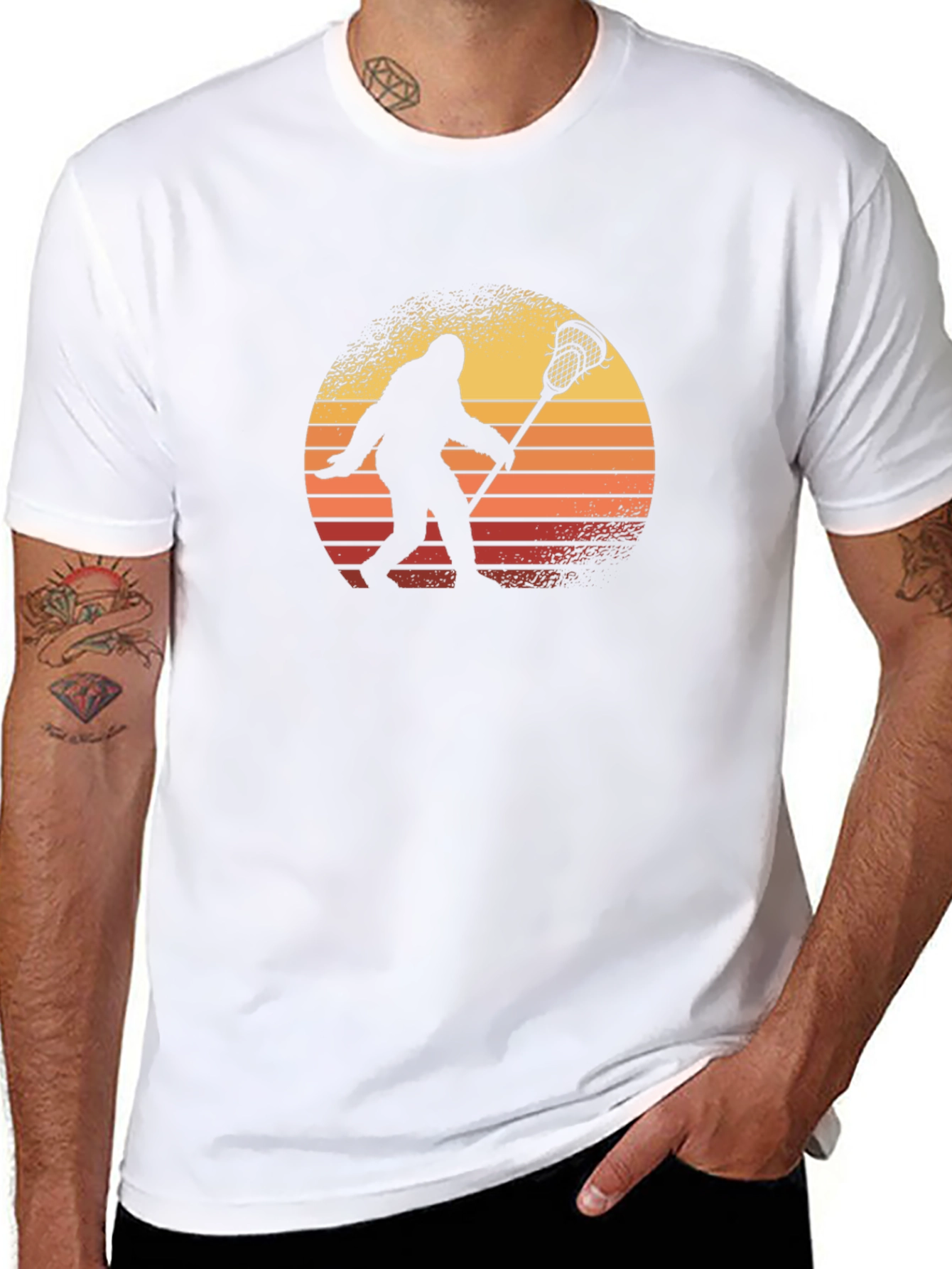 Bigfoot Lacrosse Sunset Graphic T-Shirt