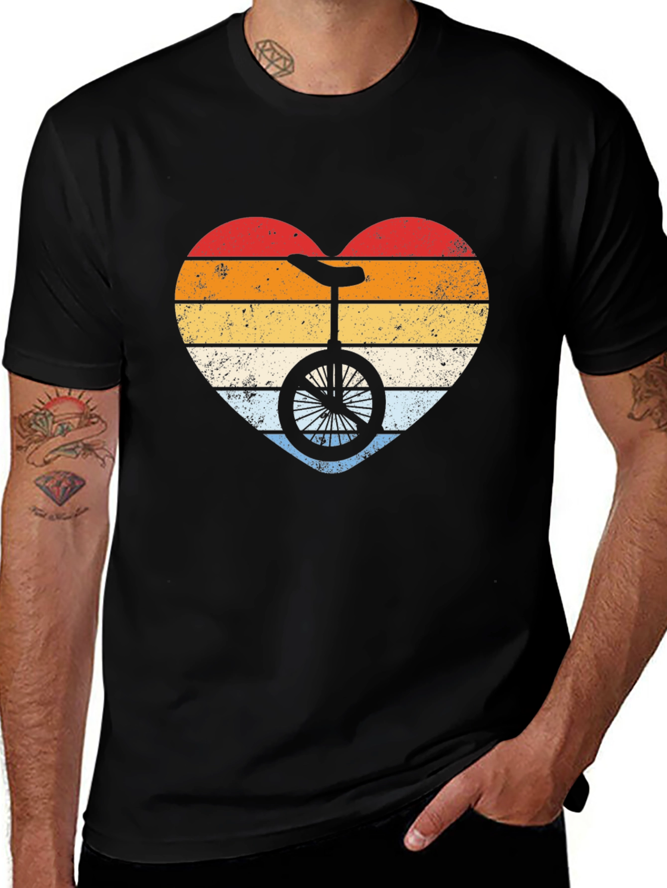 Retro Unicycle Heart T-Shirt
