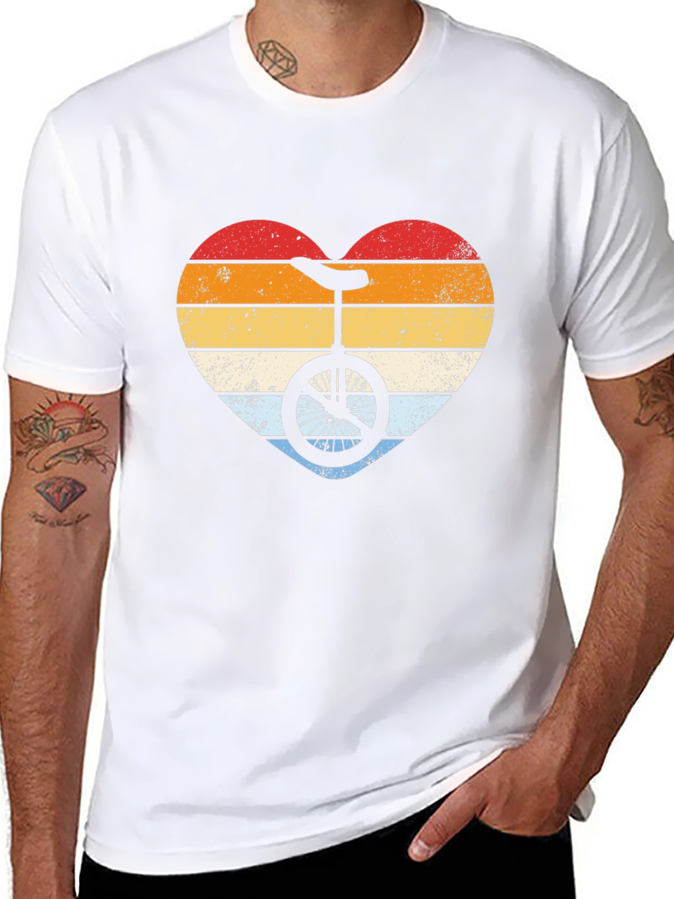 Retro Unicycle Heart T-Shirt