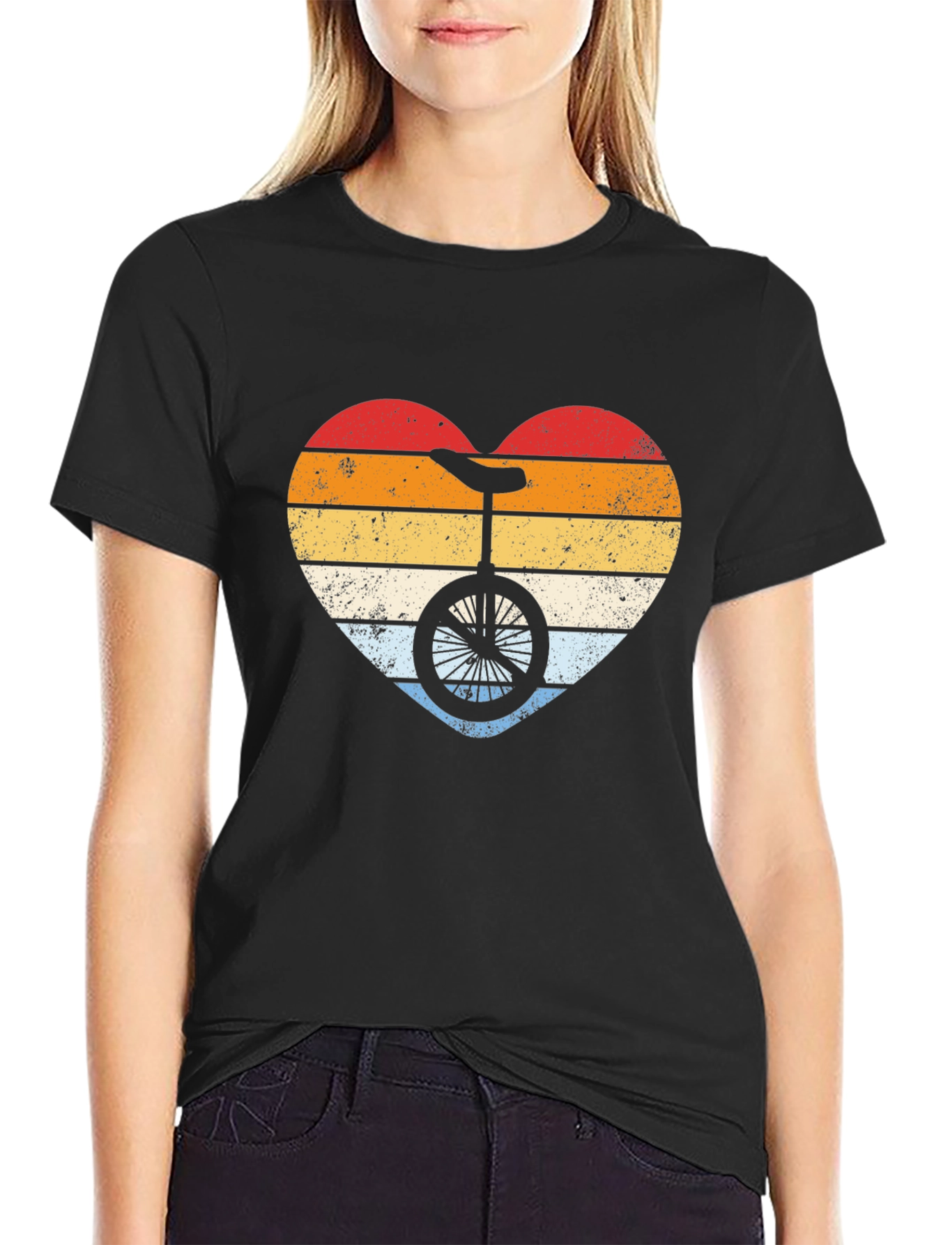 Retro Unicycle Heart T-Shirt