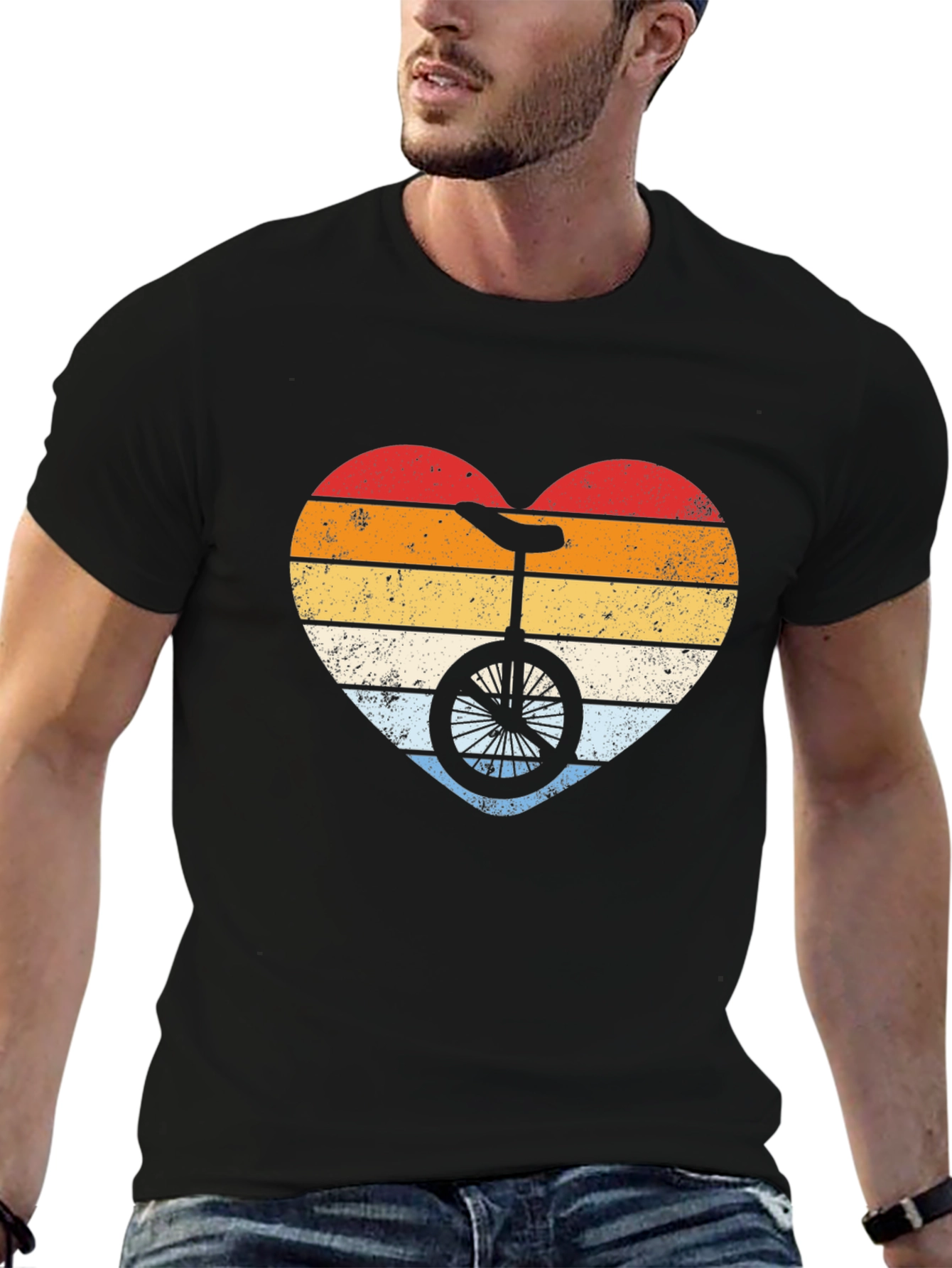 Retro Unicycle Heart T-Shirt