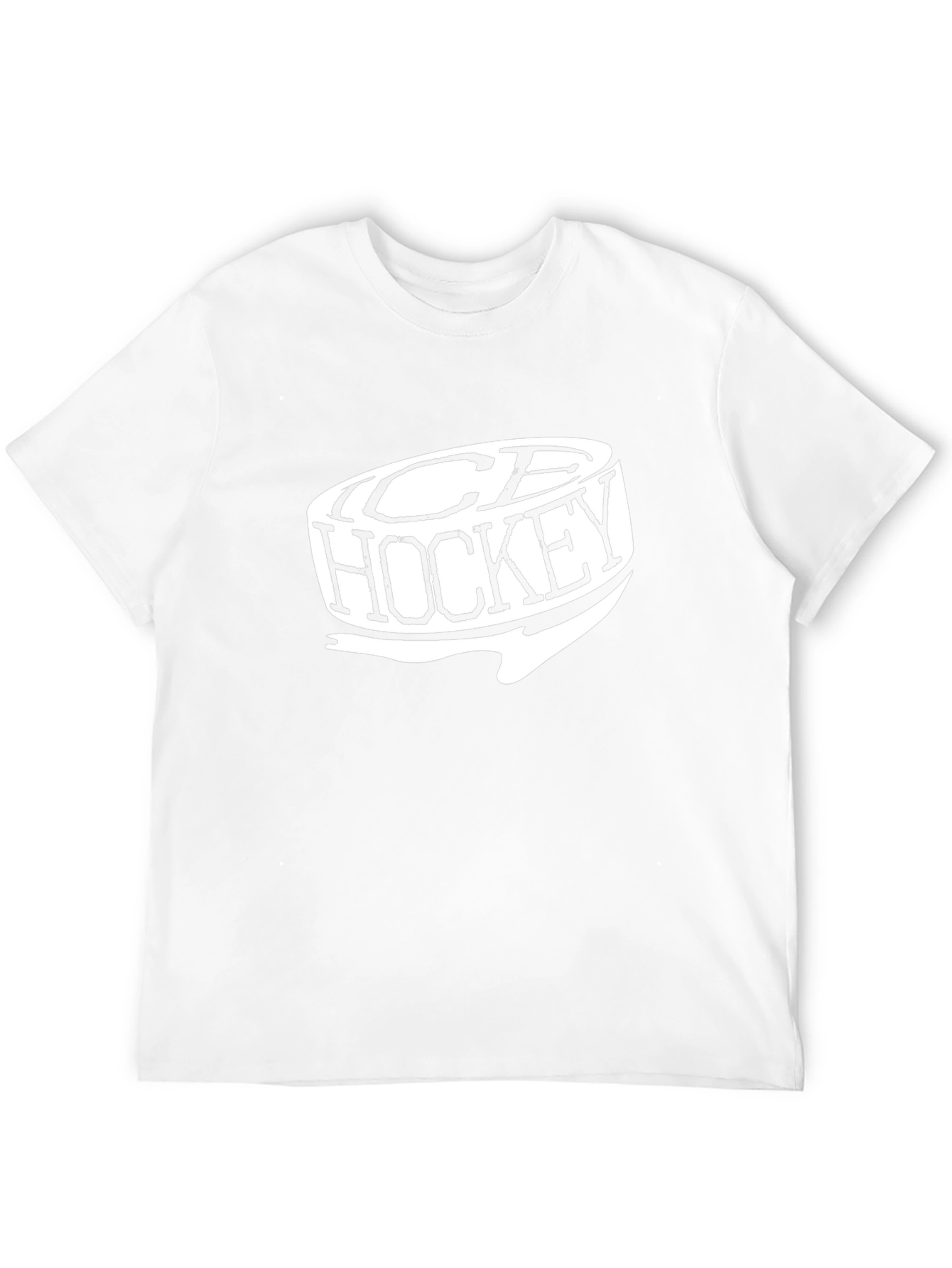 Ice Hockey Graphic Tee - Black Cotton T-Shirt