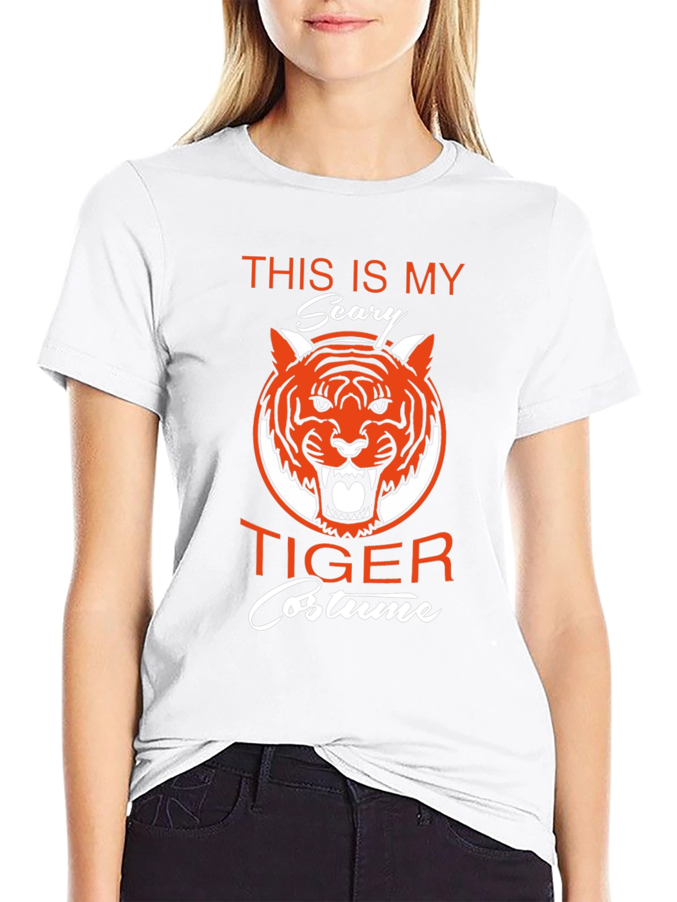 Scary Tiger Costume Graphic T-Shirt