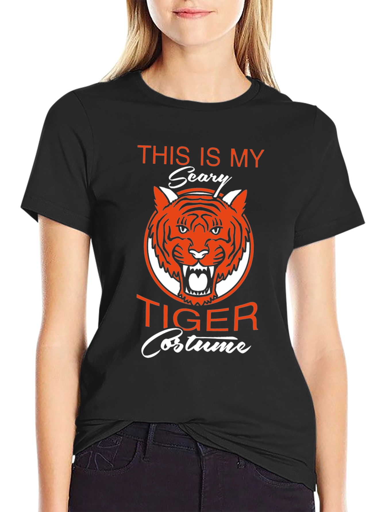 Scary Tiger Costume Graphic T-Shirt