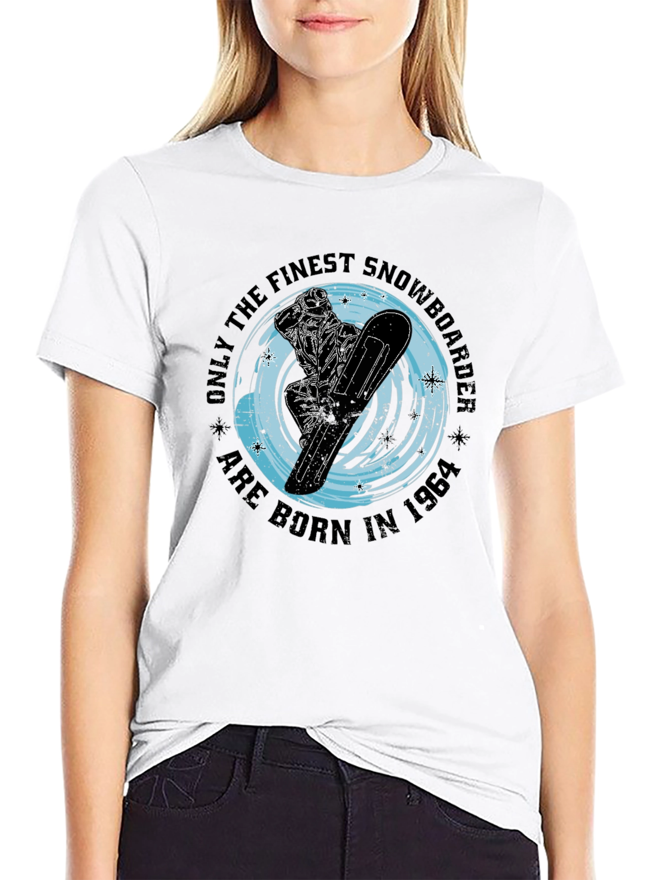 Finest Snowboarder Born 1964 Black T-Shirt