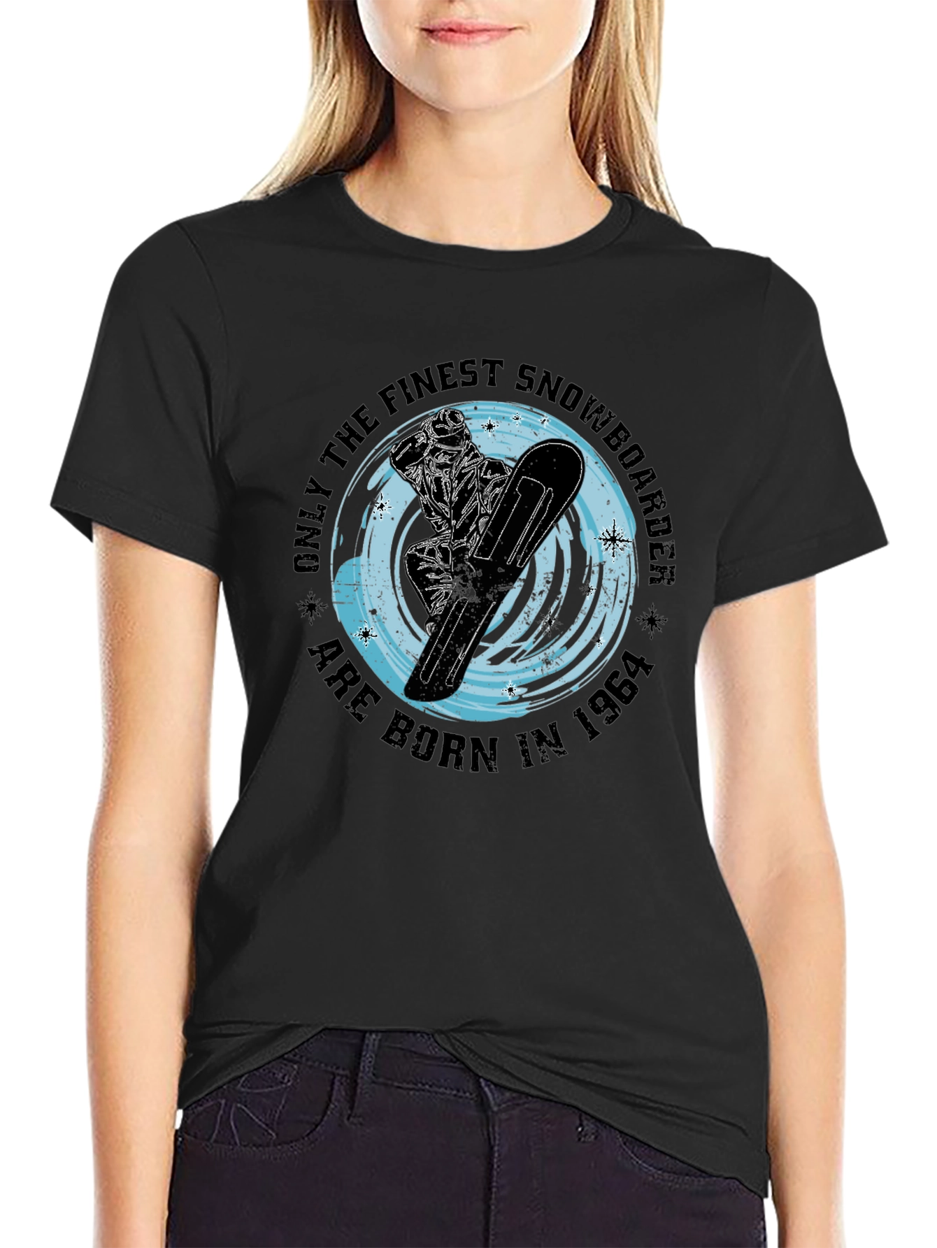 Finest Snowboarder Born 1964 Black T-Shirt