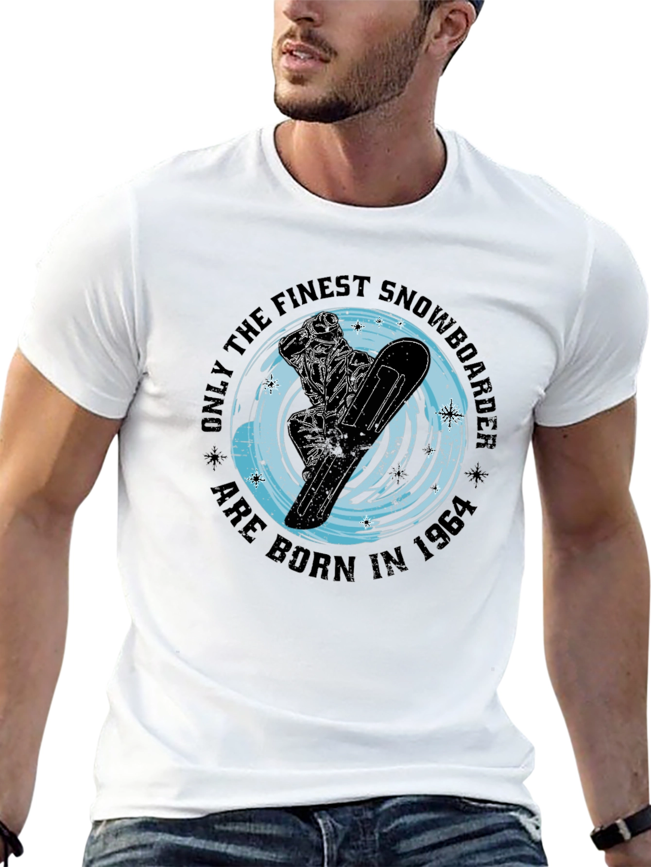 Finest Snowboarder Born 1964 Black T-Shirt