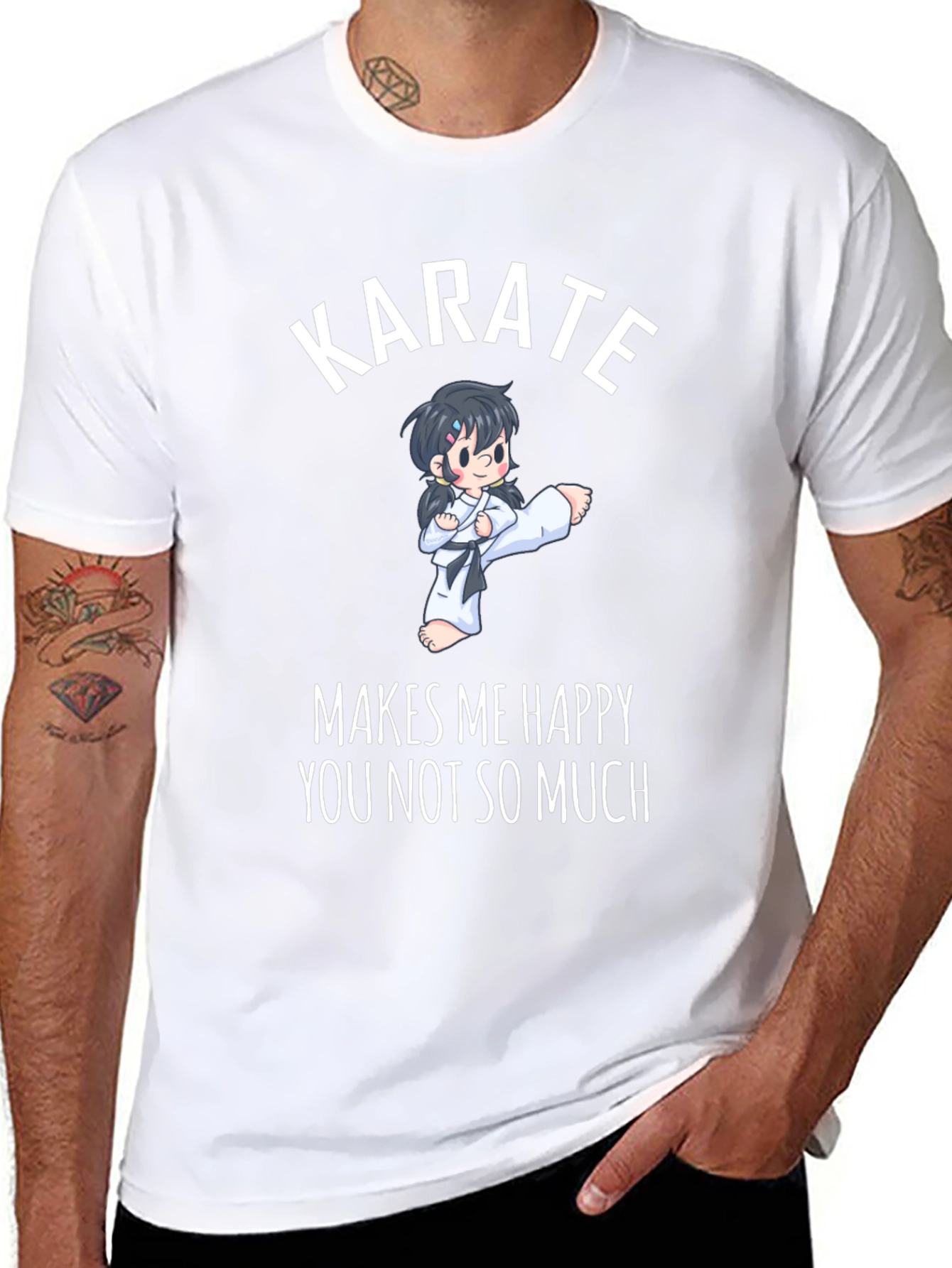 Karate Makes Me Happy Graphic T-Shirt
