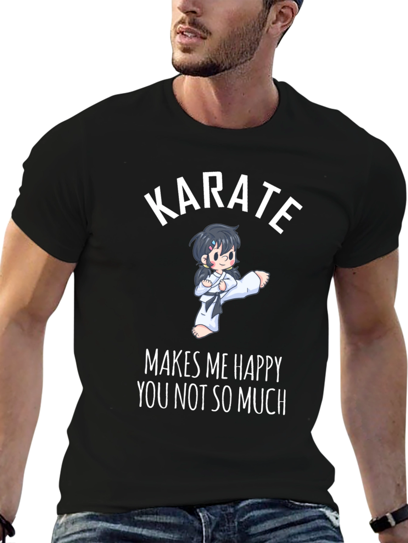 Karate Makes Me Happy Graphic T-Shirt
