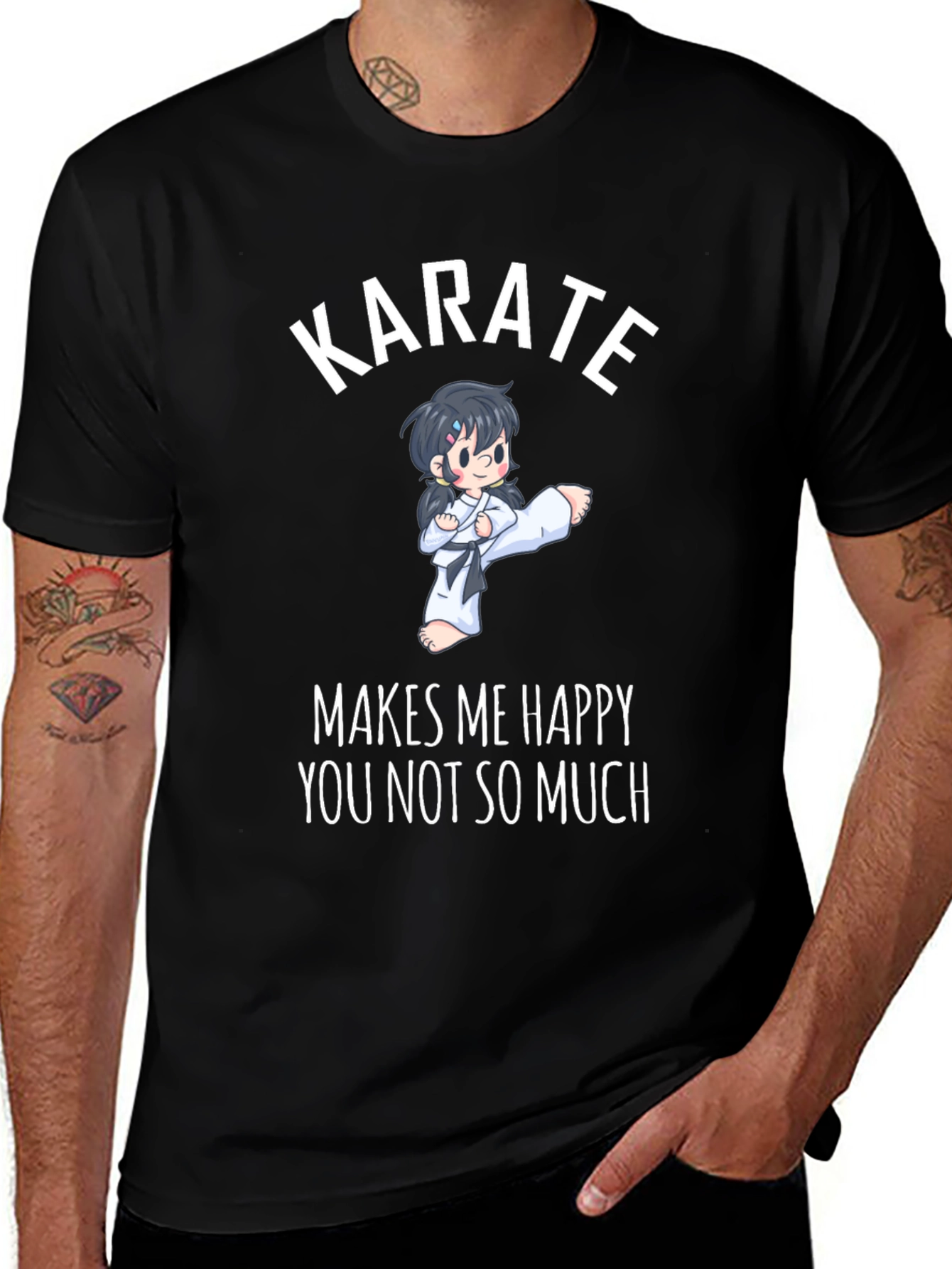 Karate Makes Me Happy Graphic T-Shirt