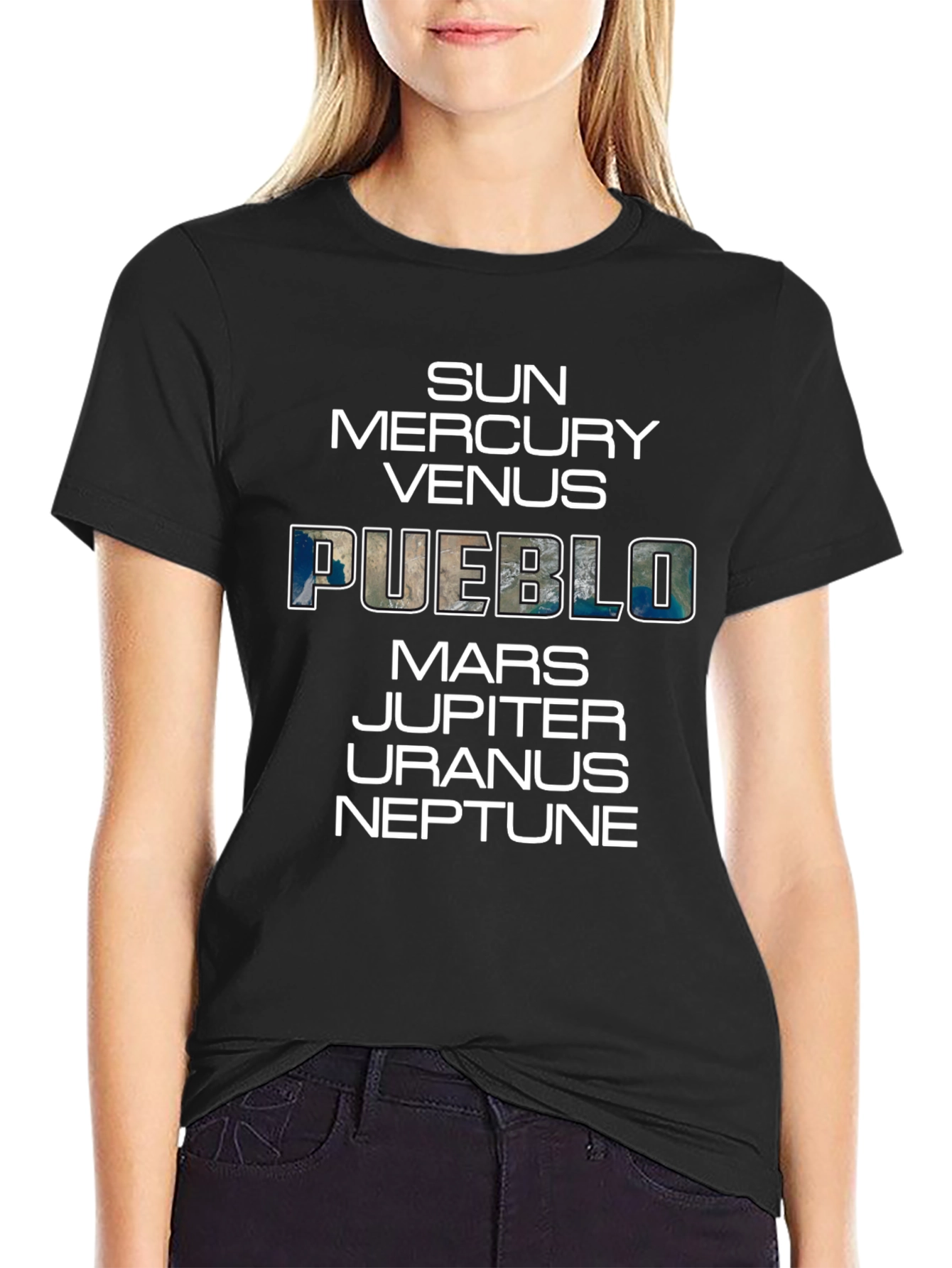 Pueblo Planets Graphic T-Shirt - Unique Space Design