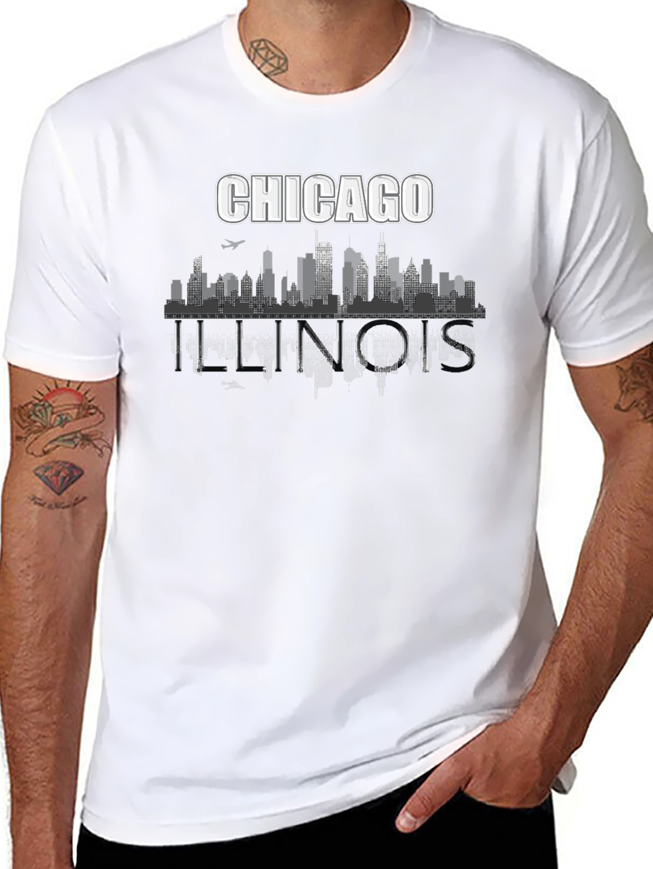 Chicago Illinois Skyline Graphic T-Shirt