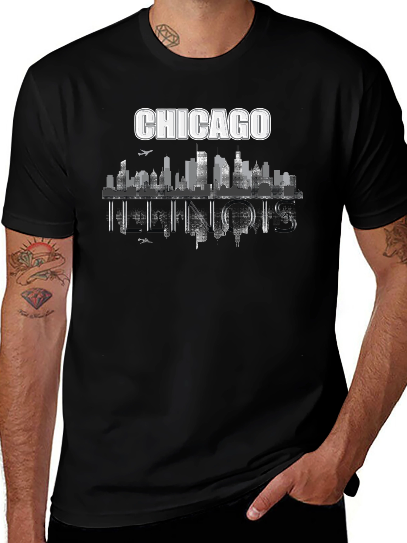Chicago Illinois Skyline Graphic T-Shirt