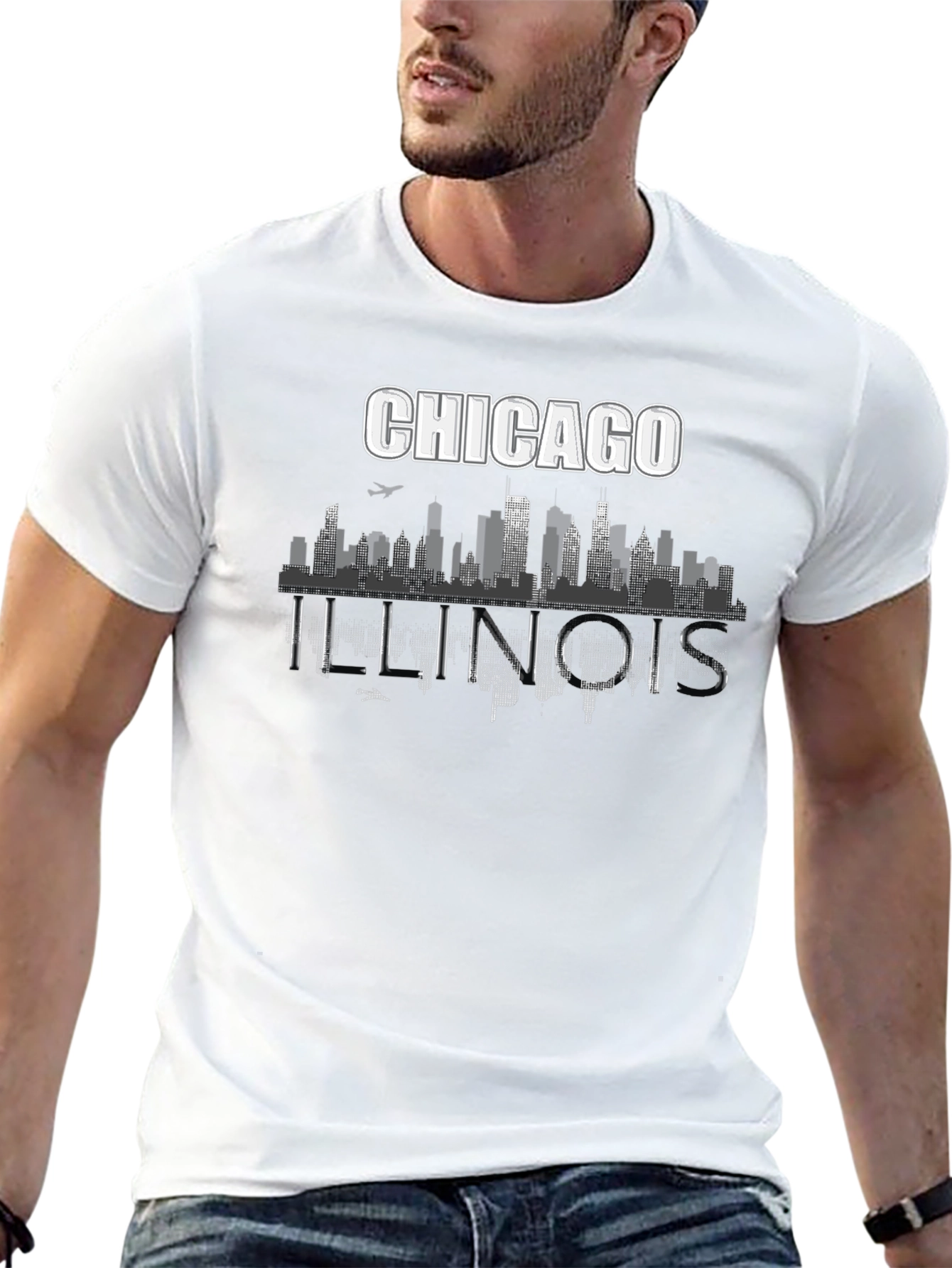 Chicago Illinois Skyline Graphic T-Shirt
