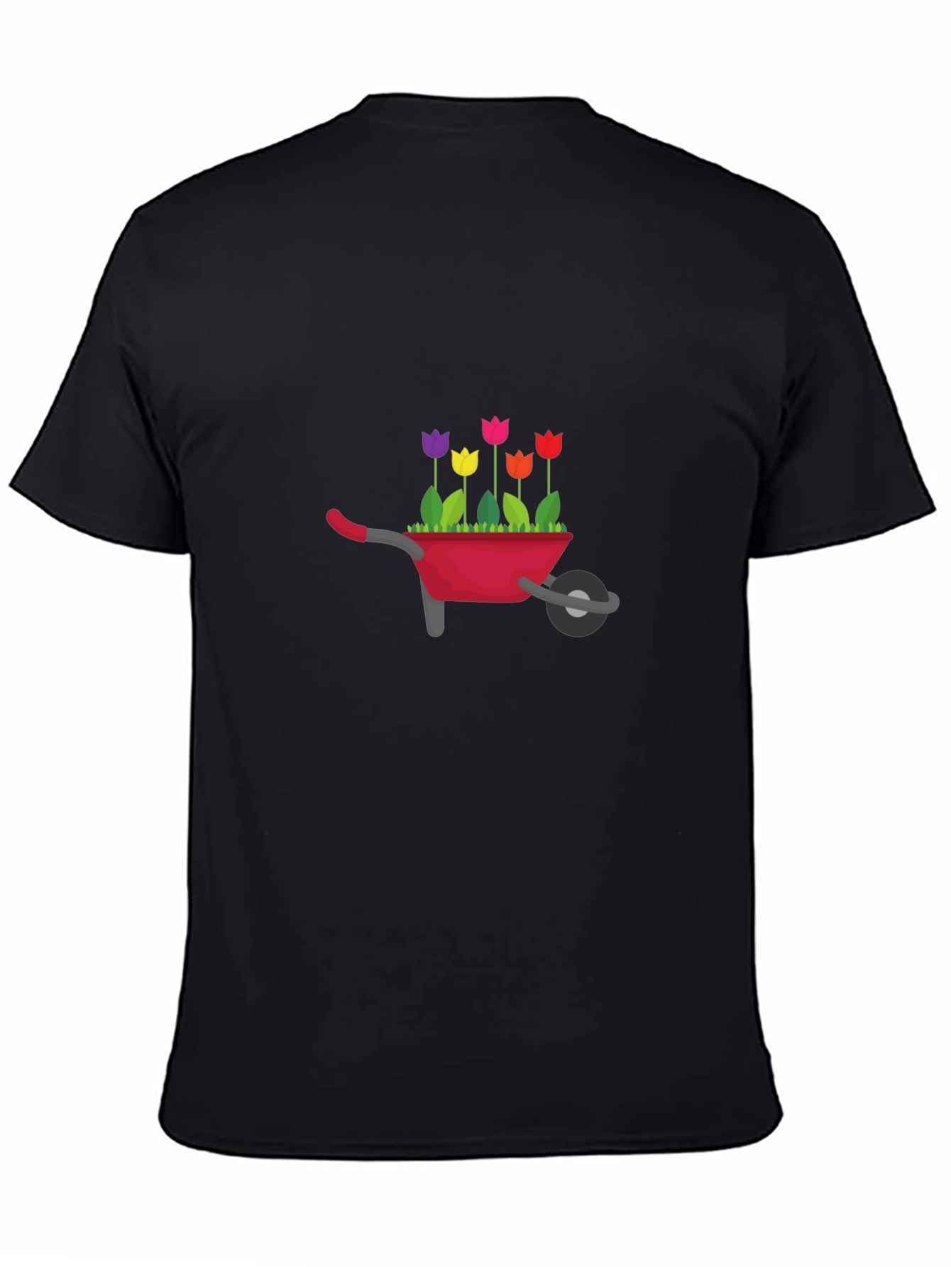 Whimsical Wheelbarrow Flowers Graphic T-Shirt