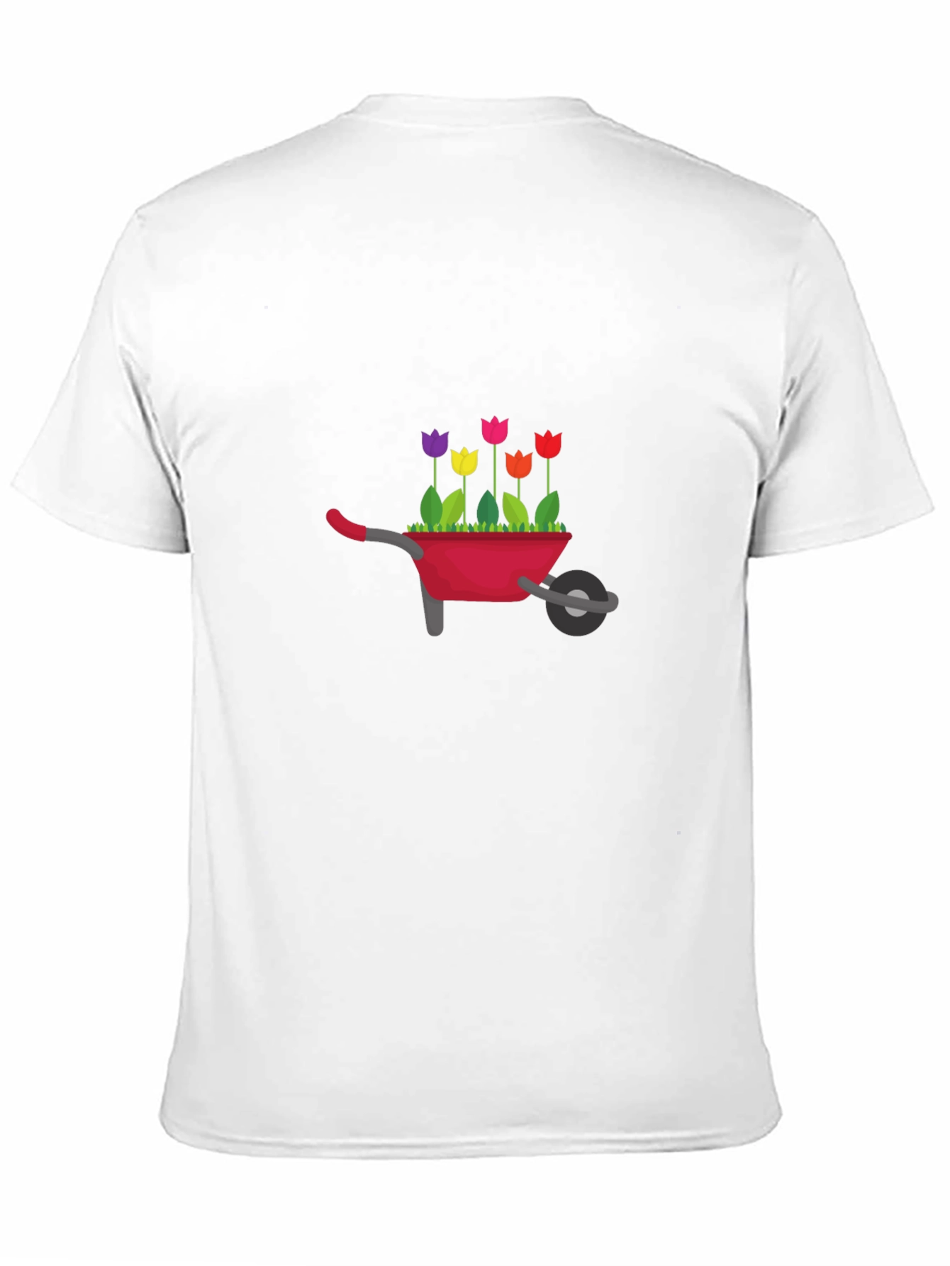 Whimsical Wheelbarrow Flowers Graphic T-Shirt