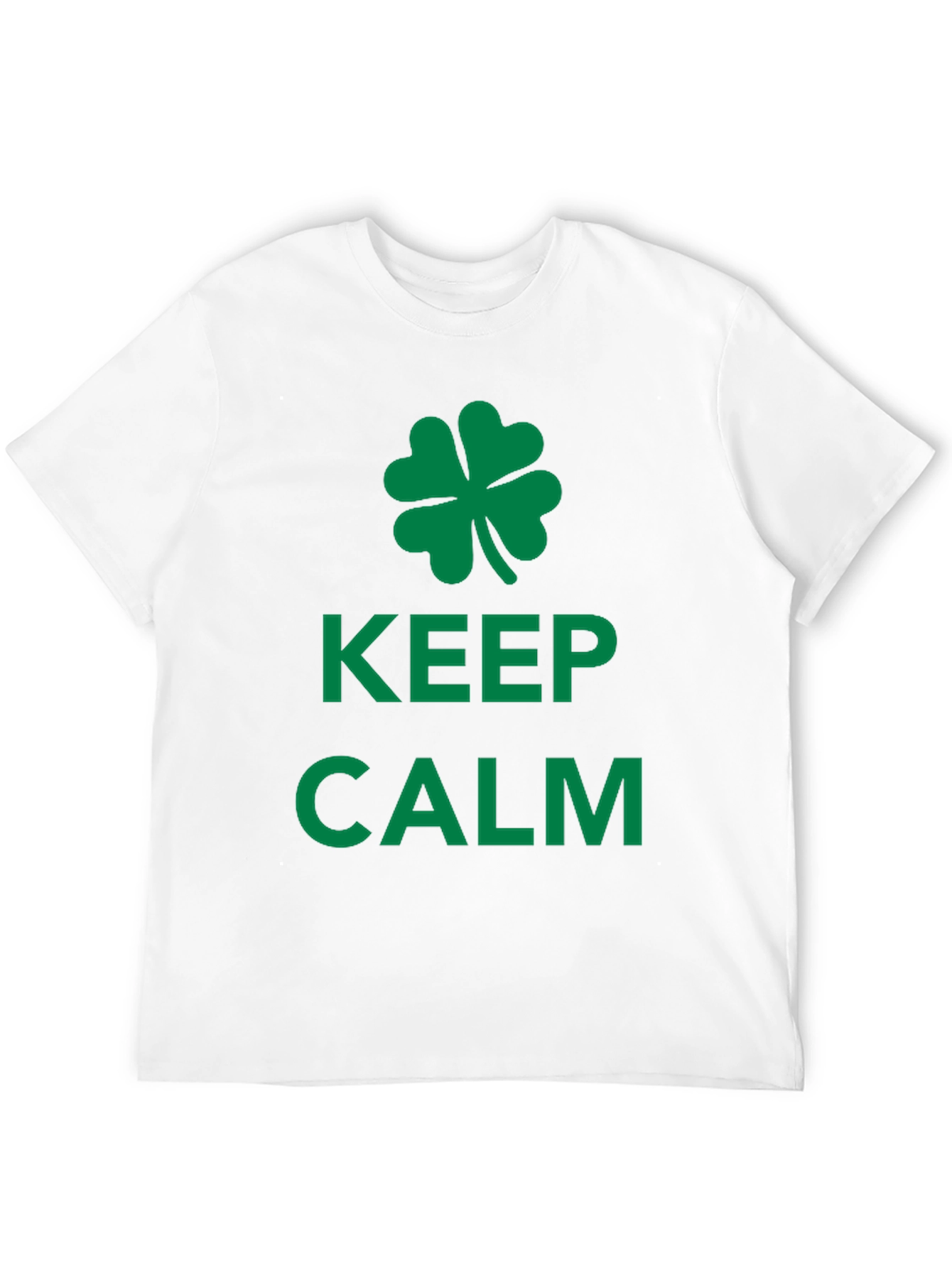 Keep Calm St. Patricks Day Clover Black T-Shirt