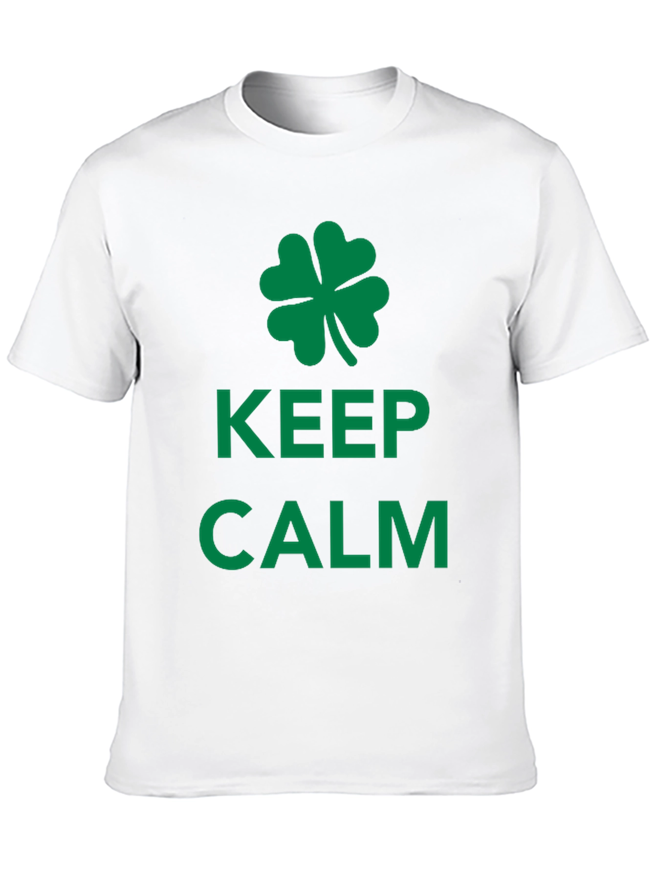 Keep Calm St. Patricks Day Clover Black T-Shirt