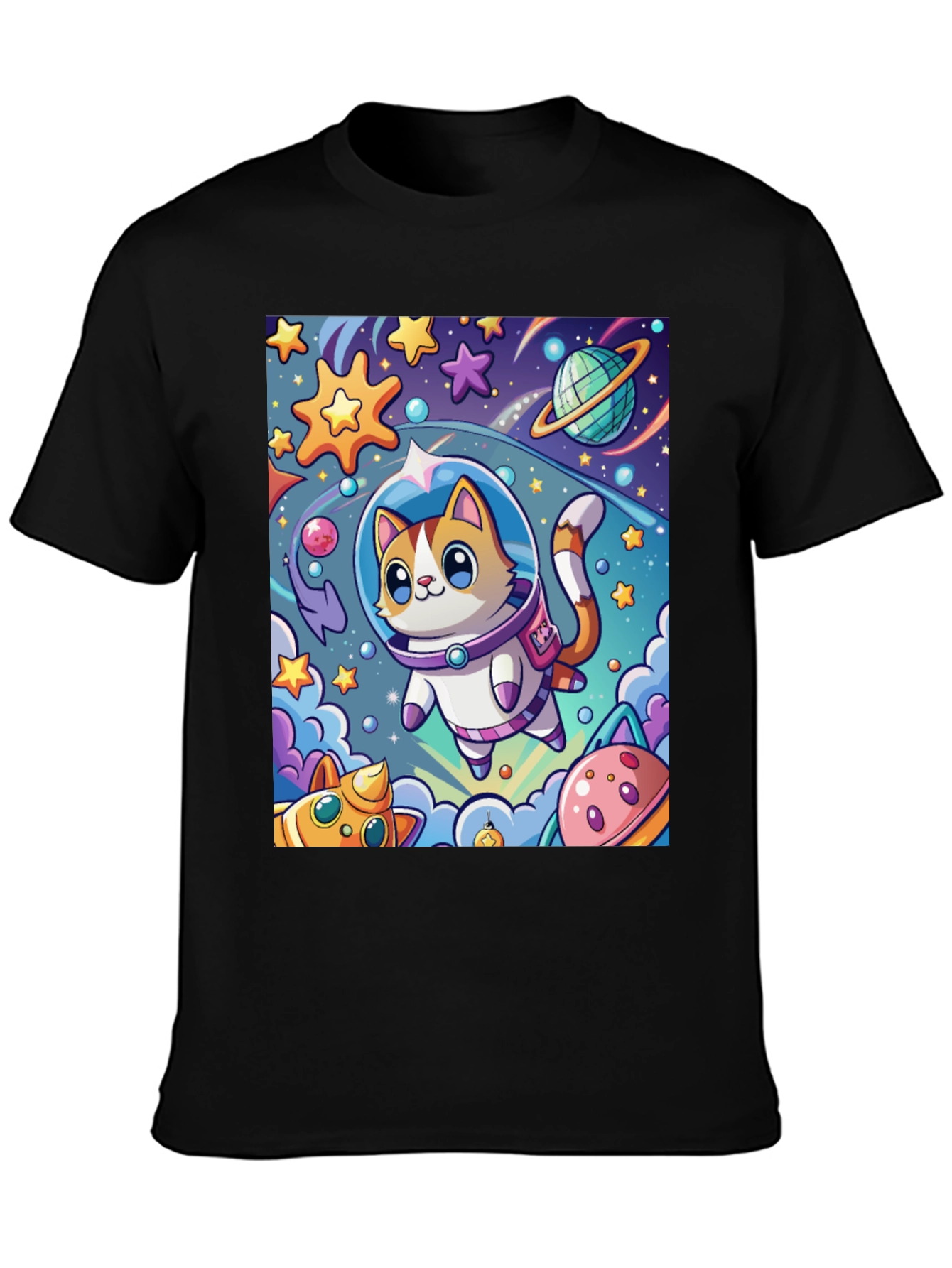 Cartoon Cat Astronaut Unisex T-Shirt