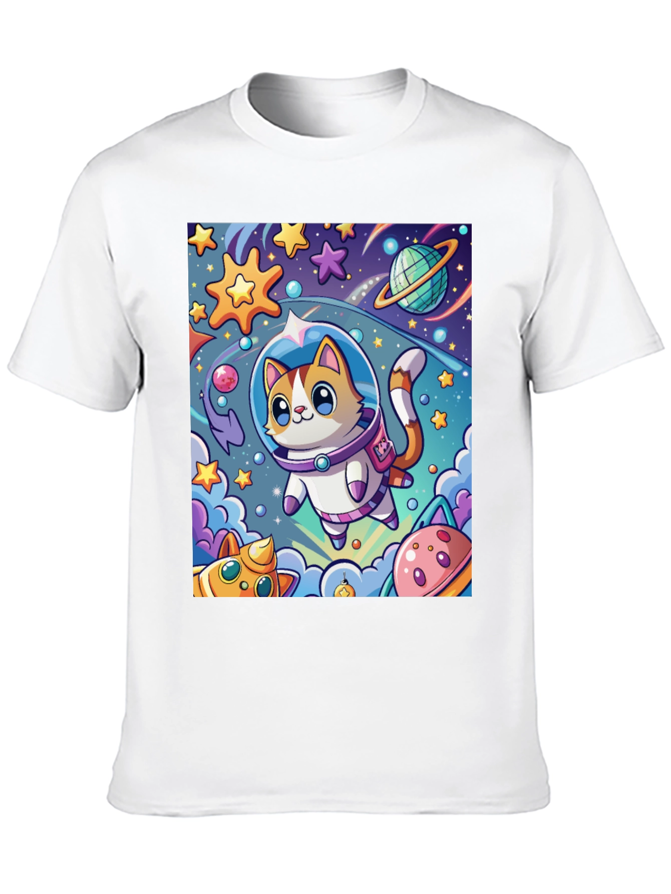 Cartoon Cat Astronaut Unisex T-Shirt