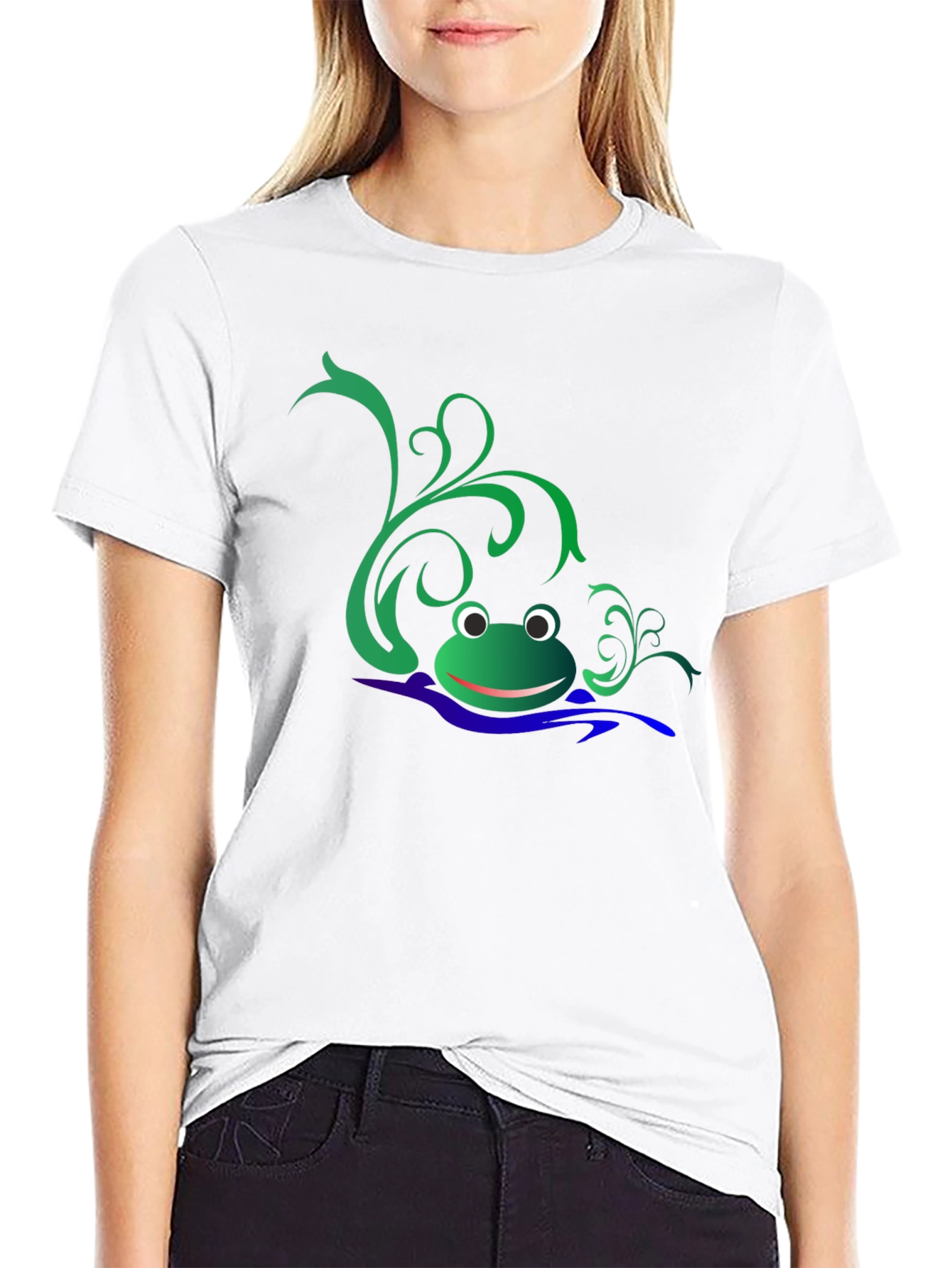 Fun Frog Graphic Black T-Shirt