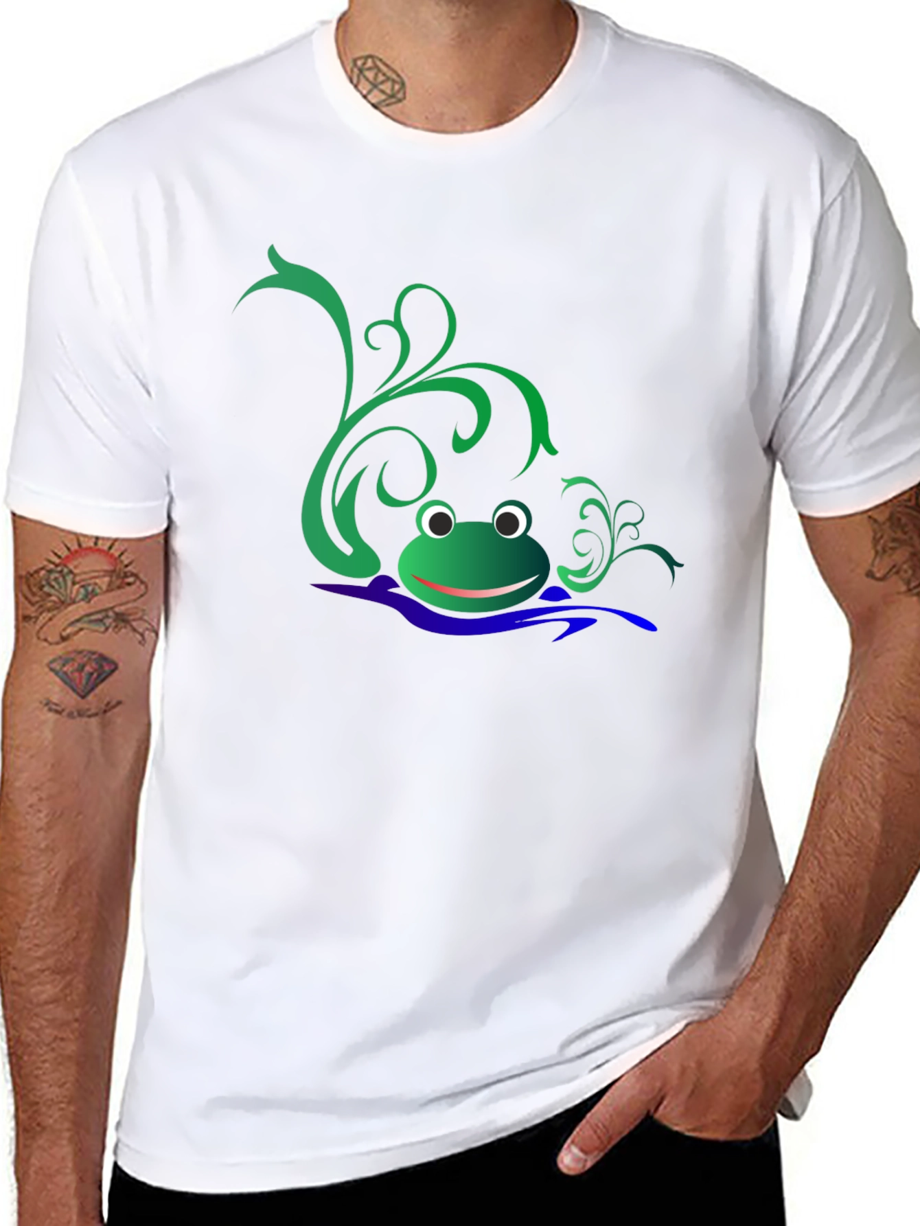 Fun Frog Graphic Black T-Shirt