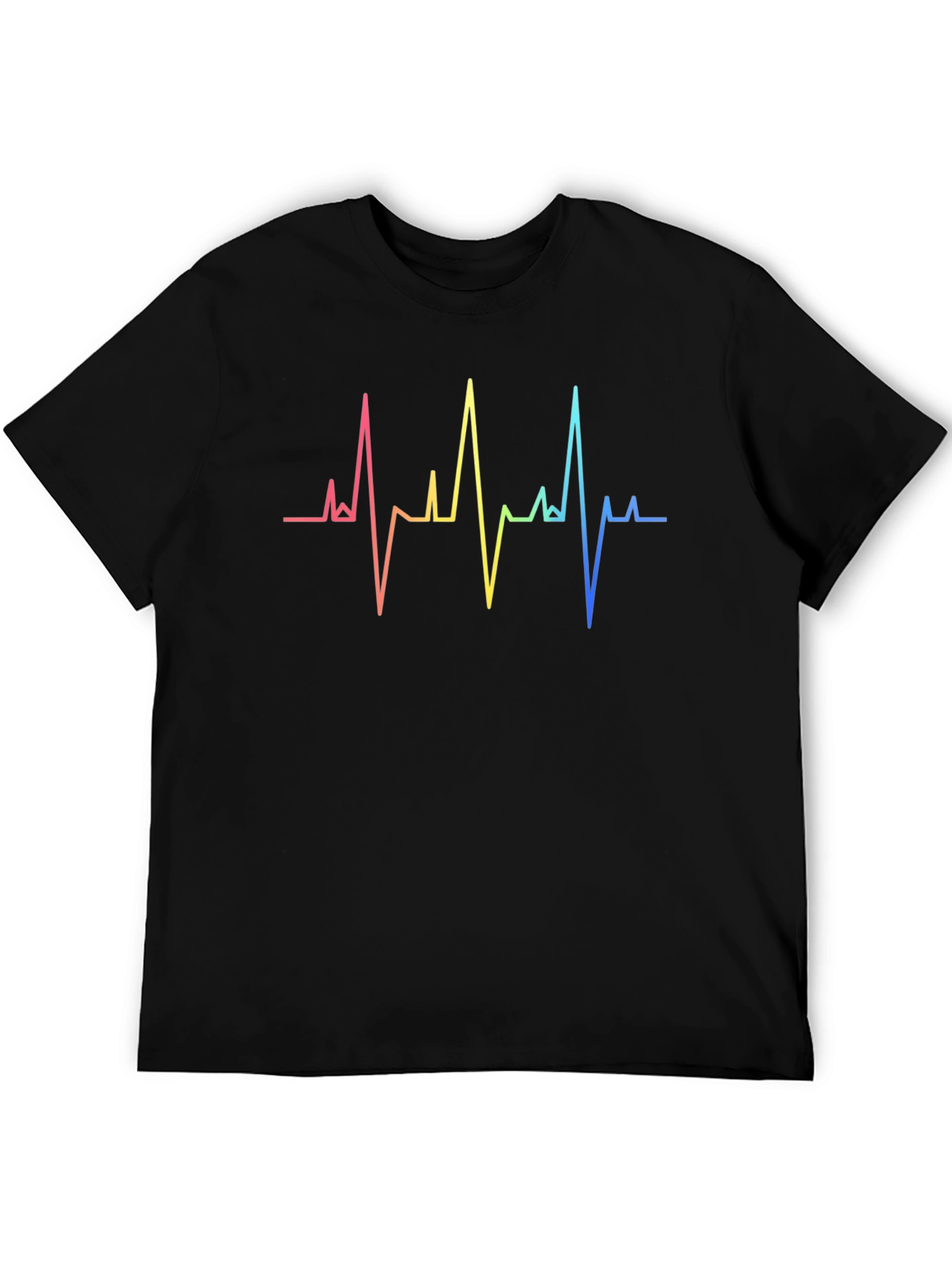 Rainbow Heartbeat Graphic Tee - Stylish & Unique