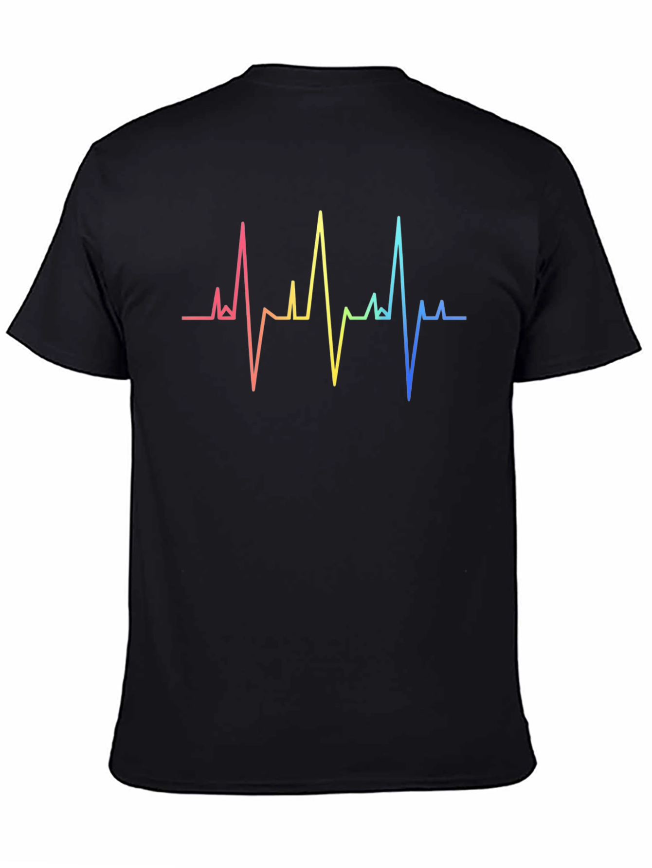 Rainbow Heartbeat Graphic Tee - Stylish & Unique