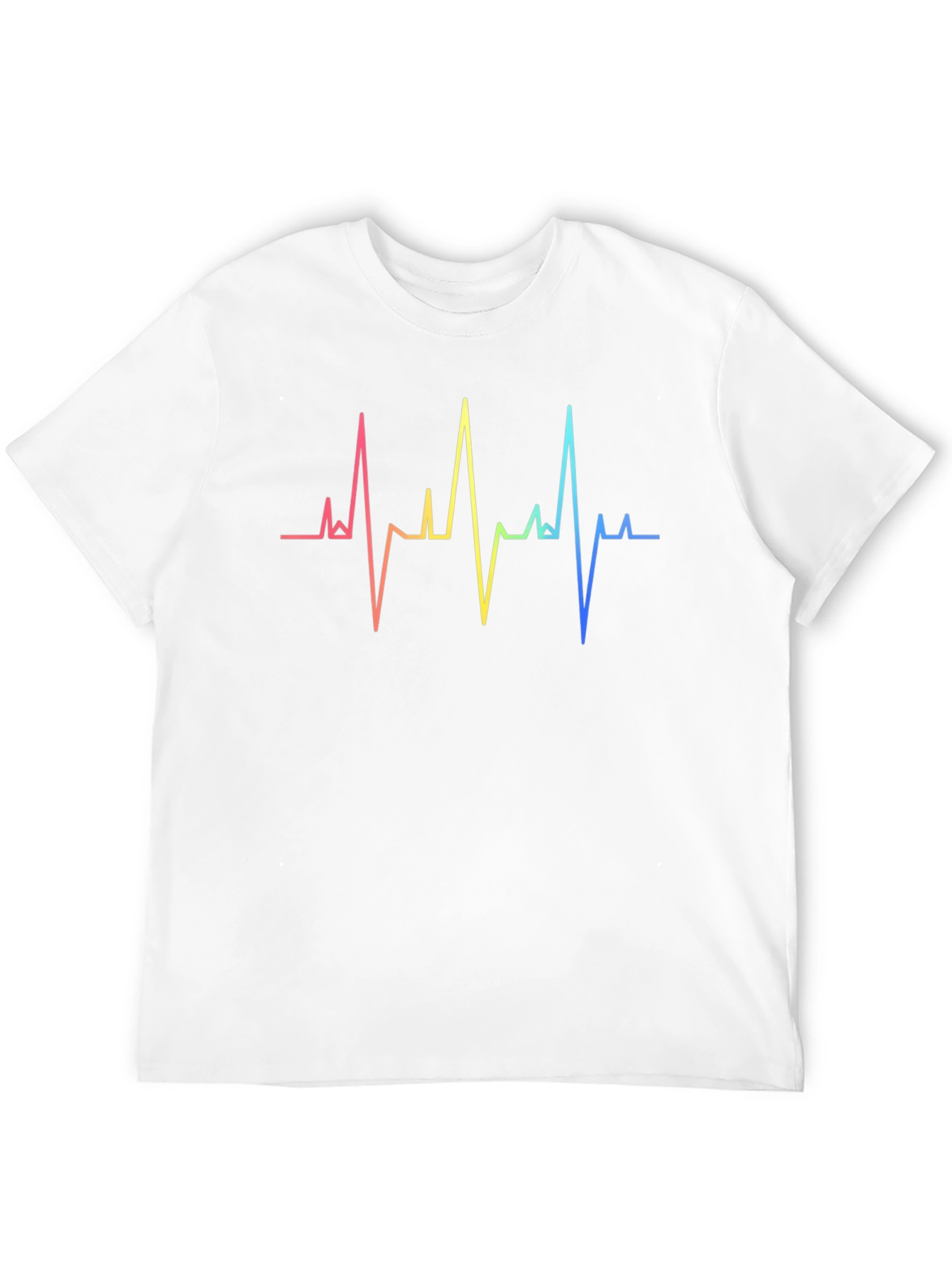Rainbow Heartbeat Graphic Tee - Stylish & Unique