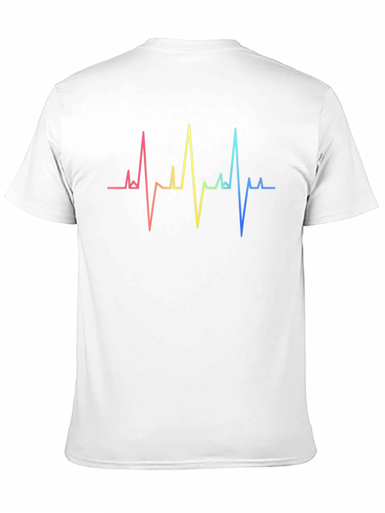 Rainbow Heartbeat Graphic Tee - Stylish & Unique