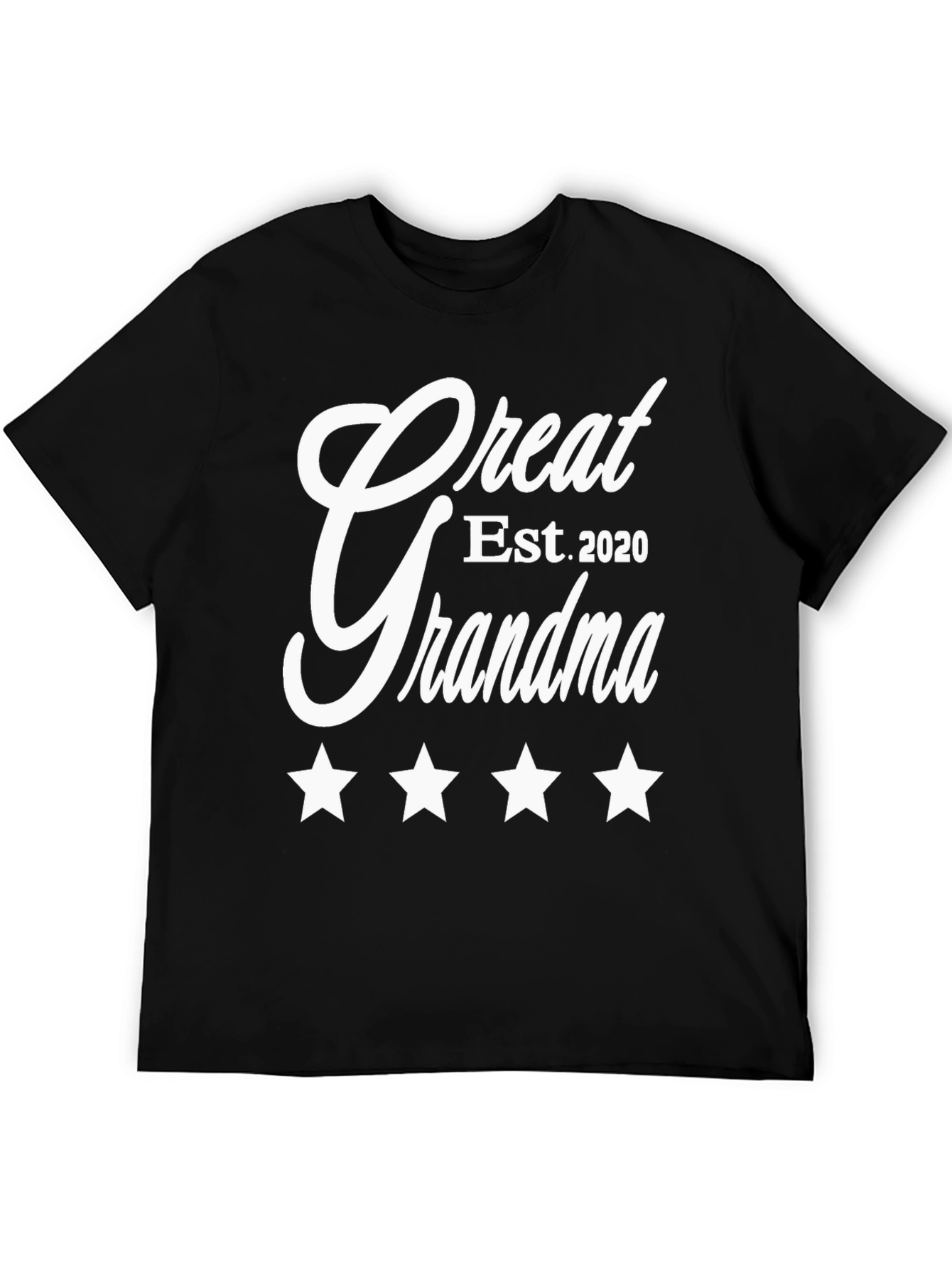 Great Grandma Est. 2020 Black T-Shirt