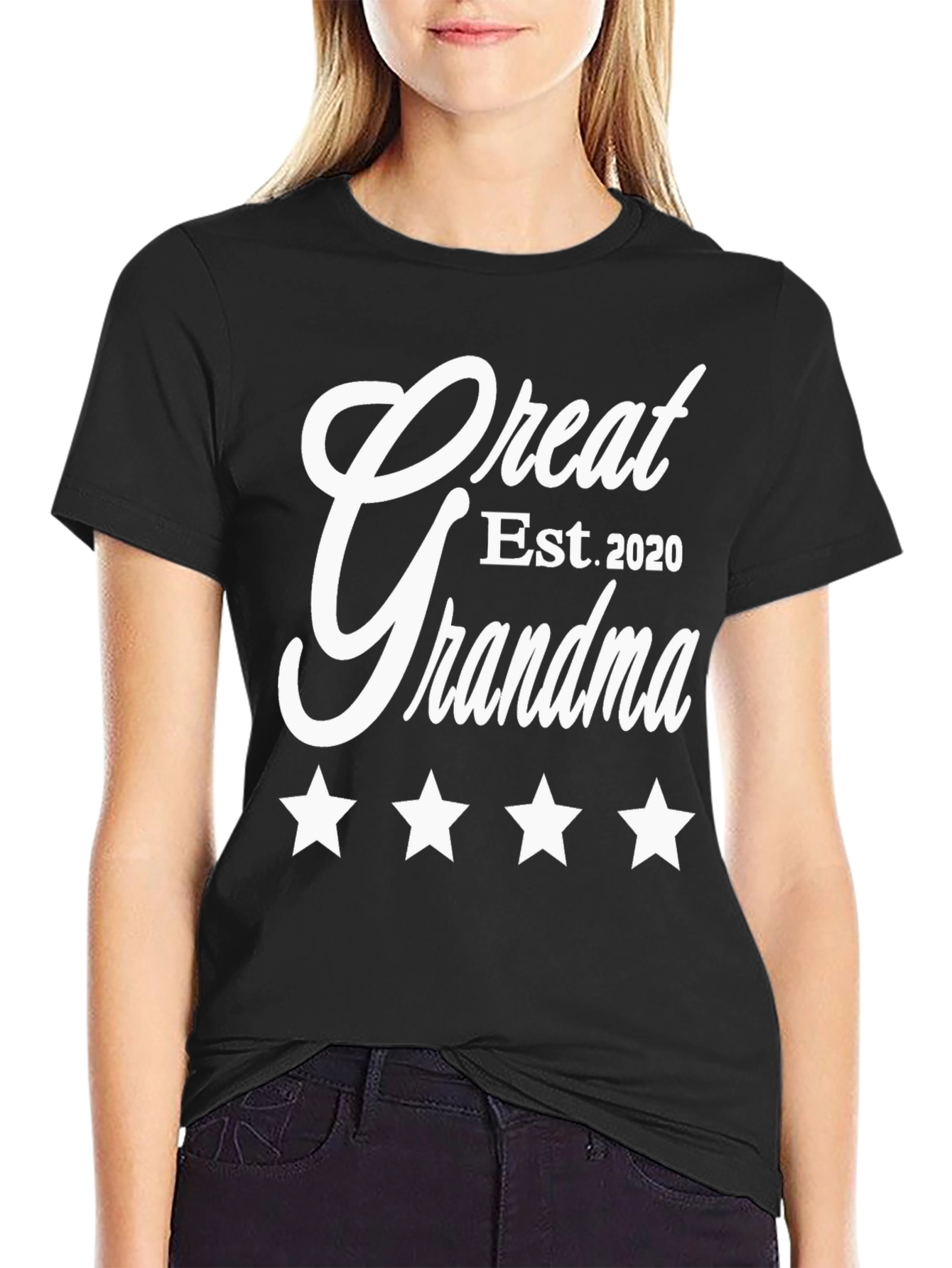 Great Grandma Est. 2020 Black T-Shirt
