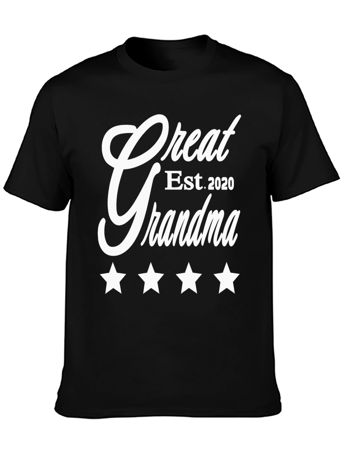 Great Grandma Est. 2020 Black T-Shirt