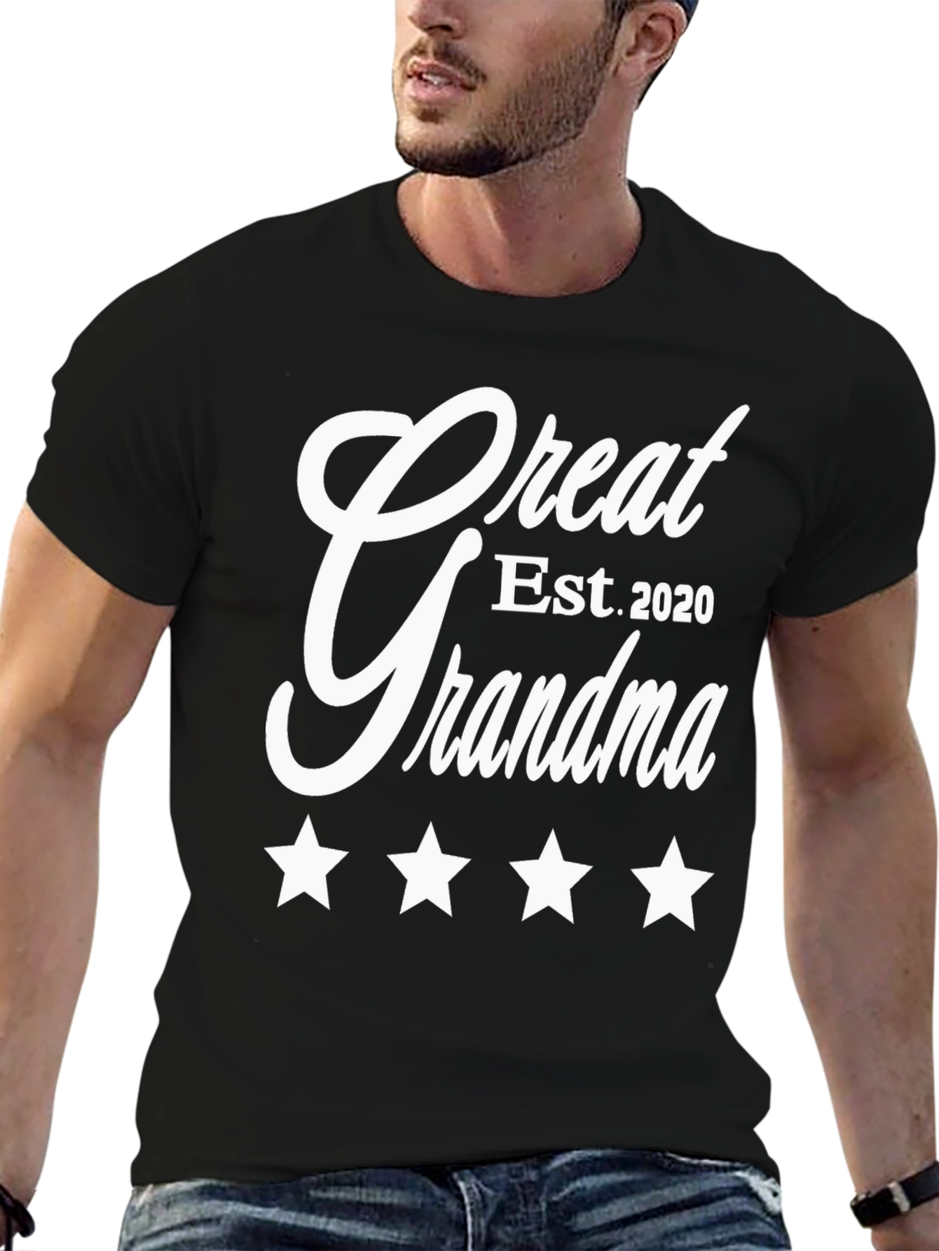 Great Grandma Est. 2020 Black T-Shirt
